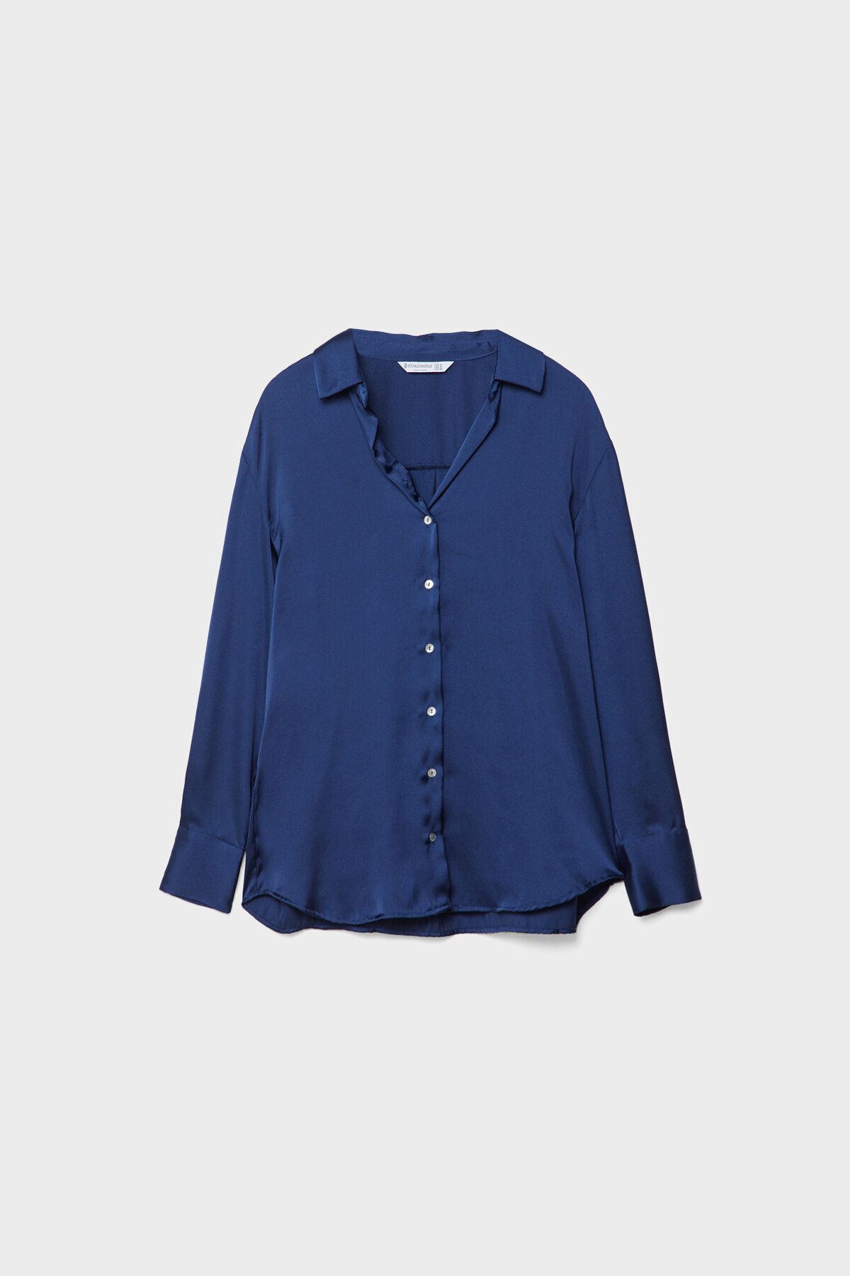 Stradivarius-Satin collared shirt 5