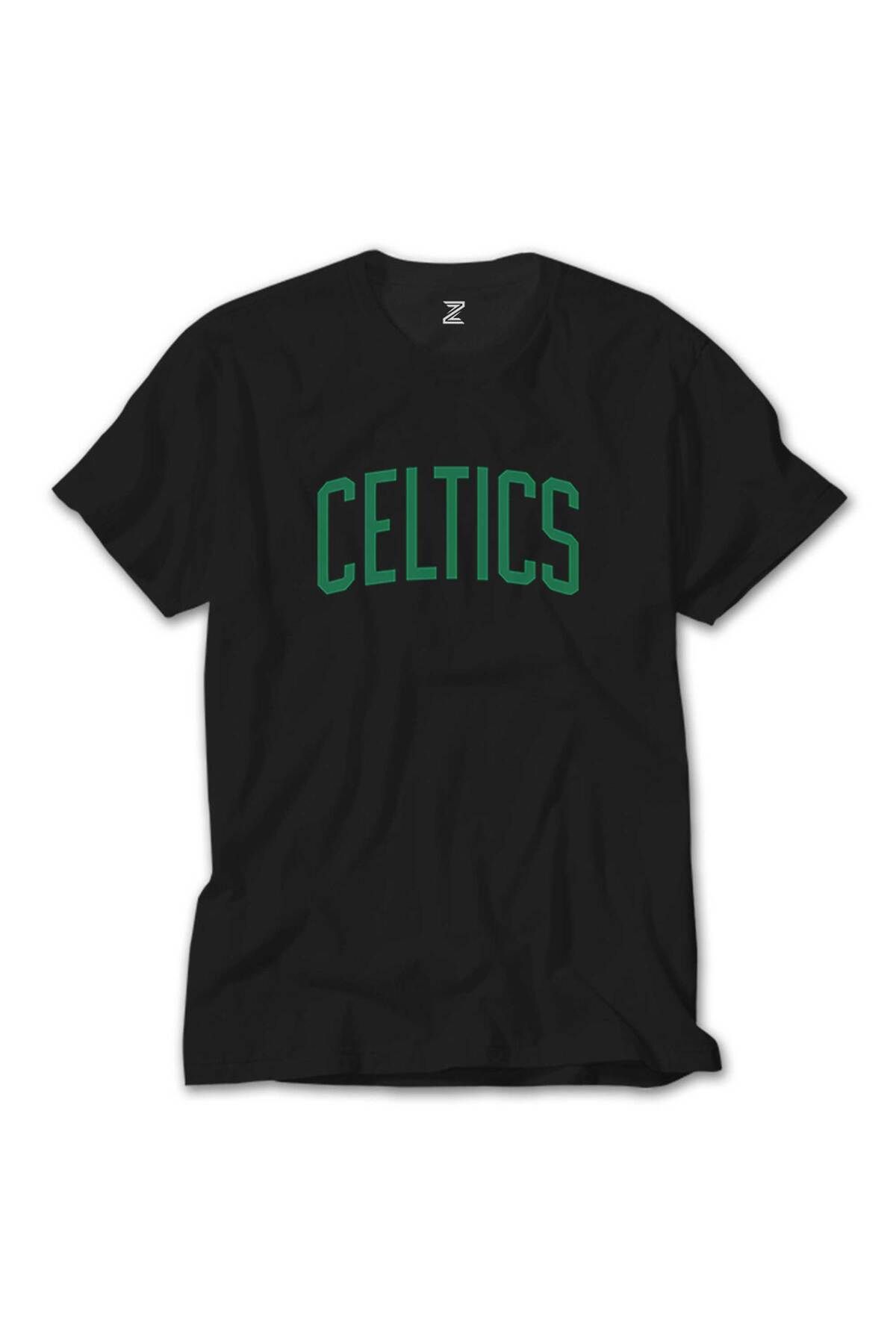 WAKHA Boston Celtics Yazı Siyah Tişört