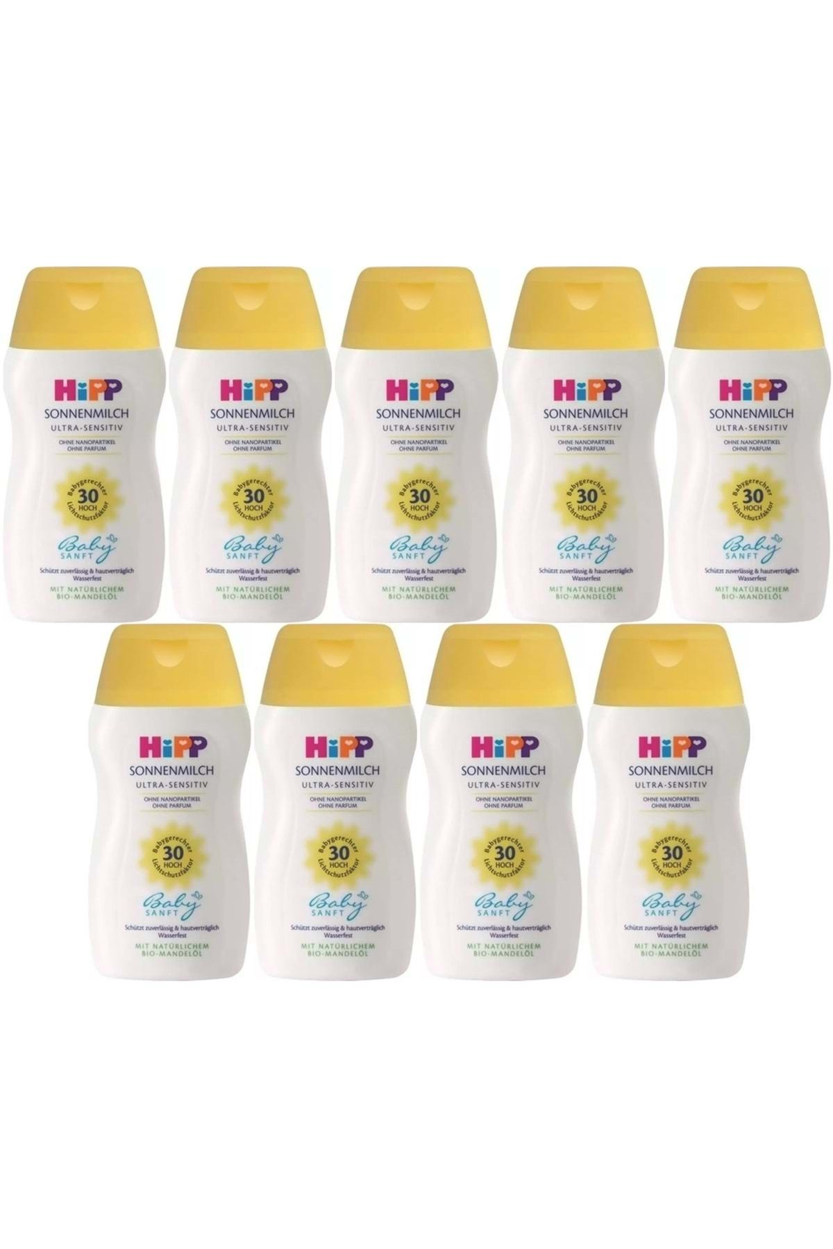 Hipp Babysanft Güneş Kremi -Yüz için Sonnen Gesıchtscreme 30 Faktör Ultra Sensıtıv 50ML (9 Lu Set)