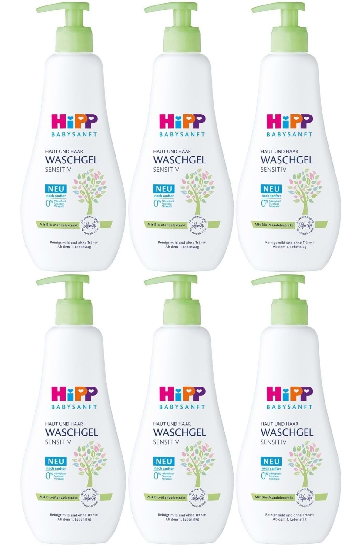 Hipp Babysanft Bebek Saç ve Vücut Banyo Jeli/Waschgel Sensıtıv 400ML (6 Lı Set)