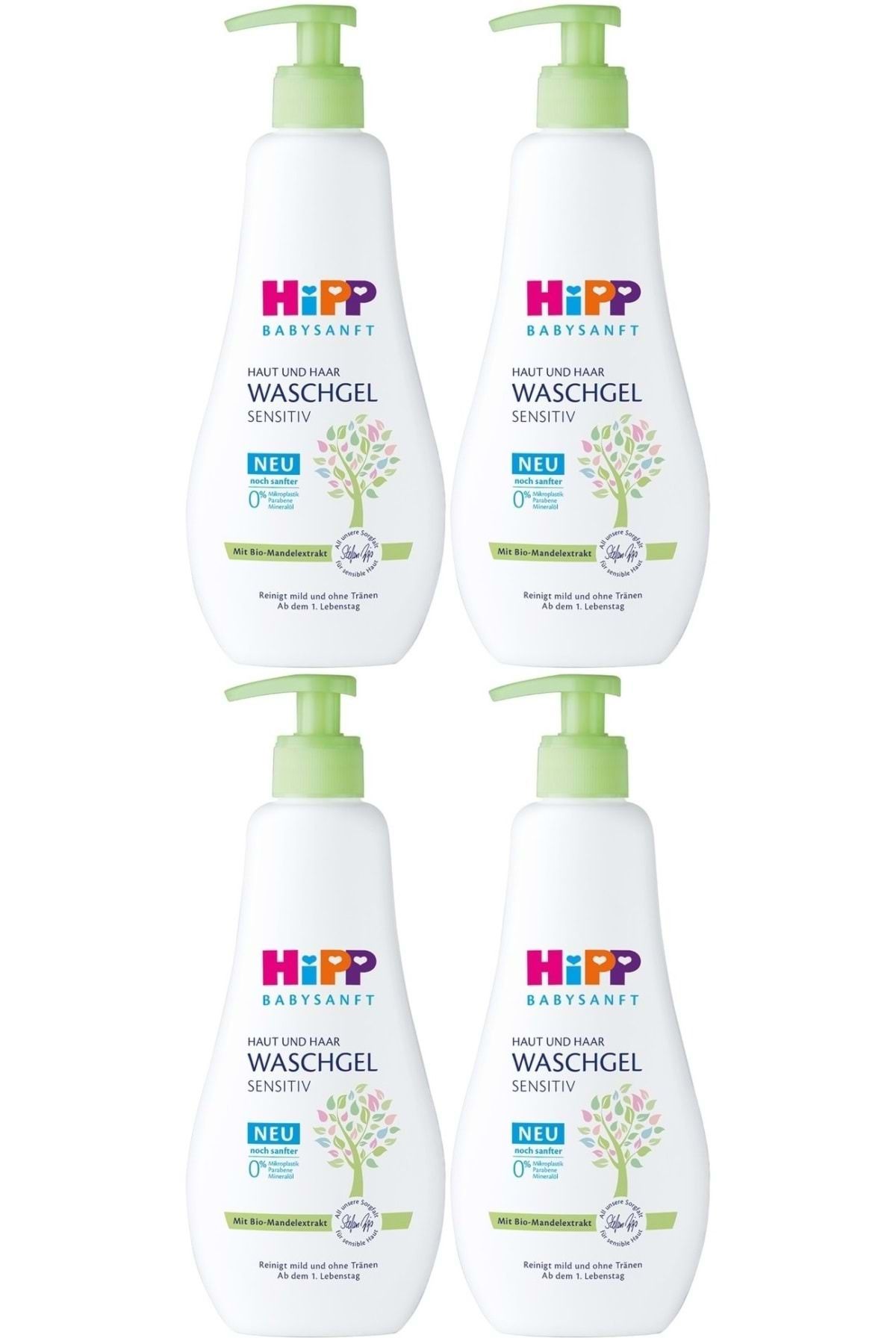 Hipp Babysanft Bebek Saç ve Vücut Banyo Jeli/Waschgel Sensıtıv 400ML (4 Lü Set)