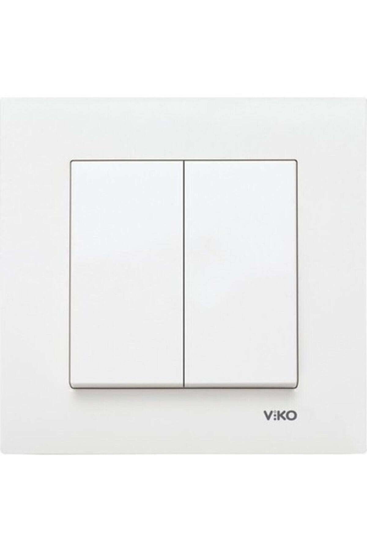 VİKO-12 قطعة من مفاتيح تبديل Viko Karre باللون الأبيض - مؤطرة 3