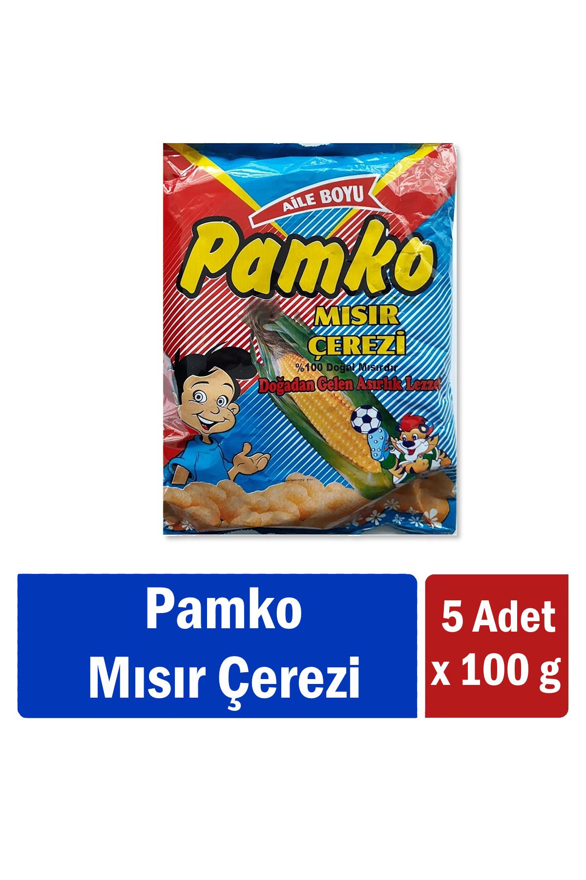 PAMKO Mısır Çerezi Aile Boyu 100gr x 5 Adet