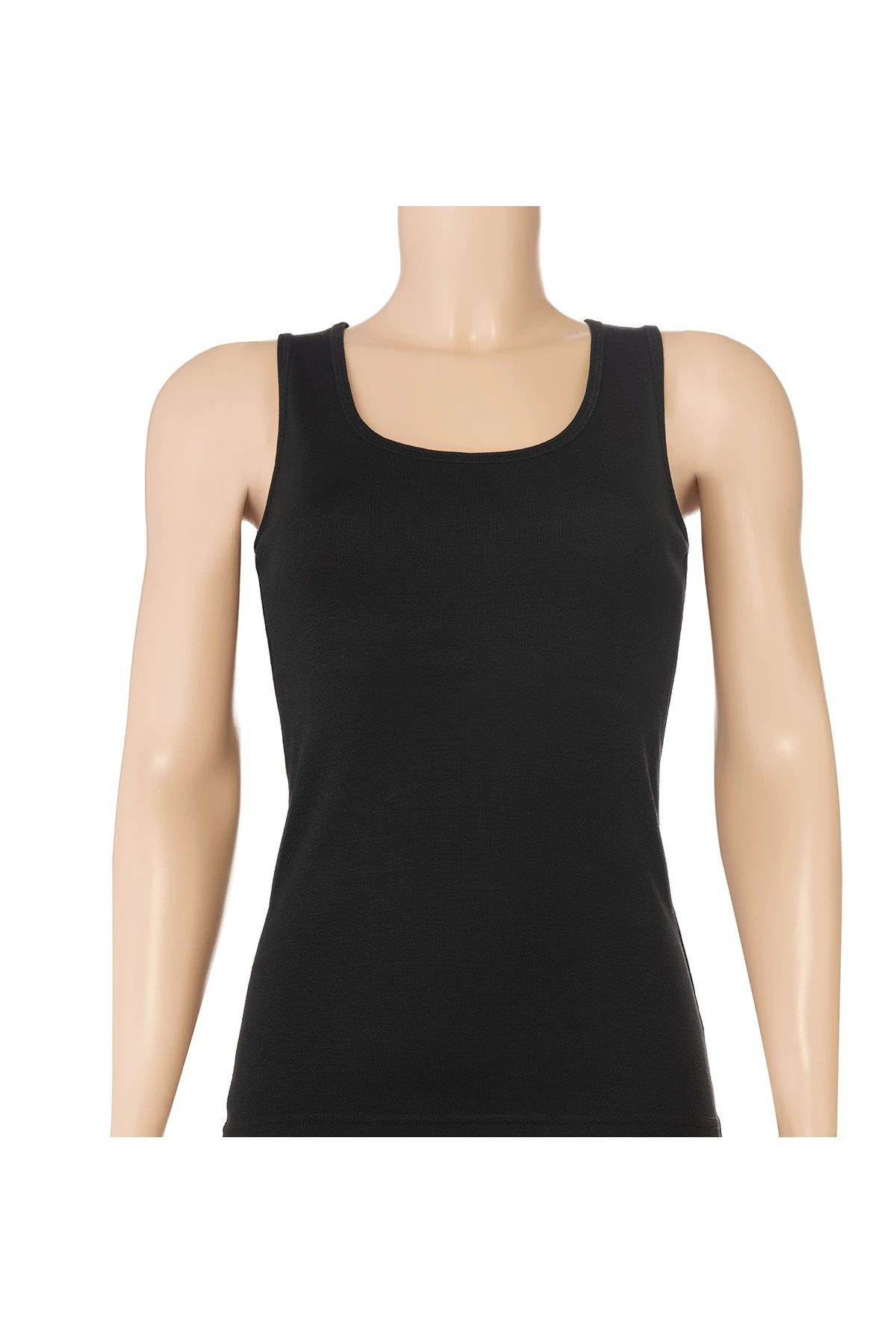 Yıldız Çamaşır Tricou Negru Cu Bretele Late Din Bumbac Cu Nervuri Yıldız, 6 Piese Femeie - XL