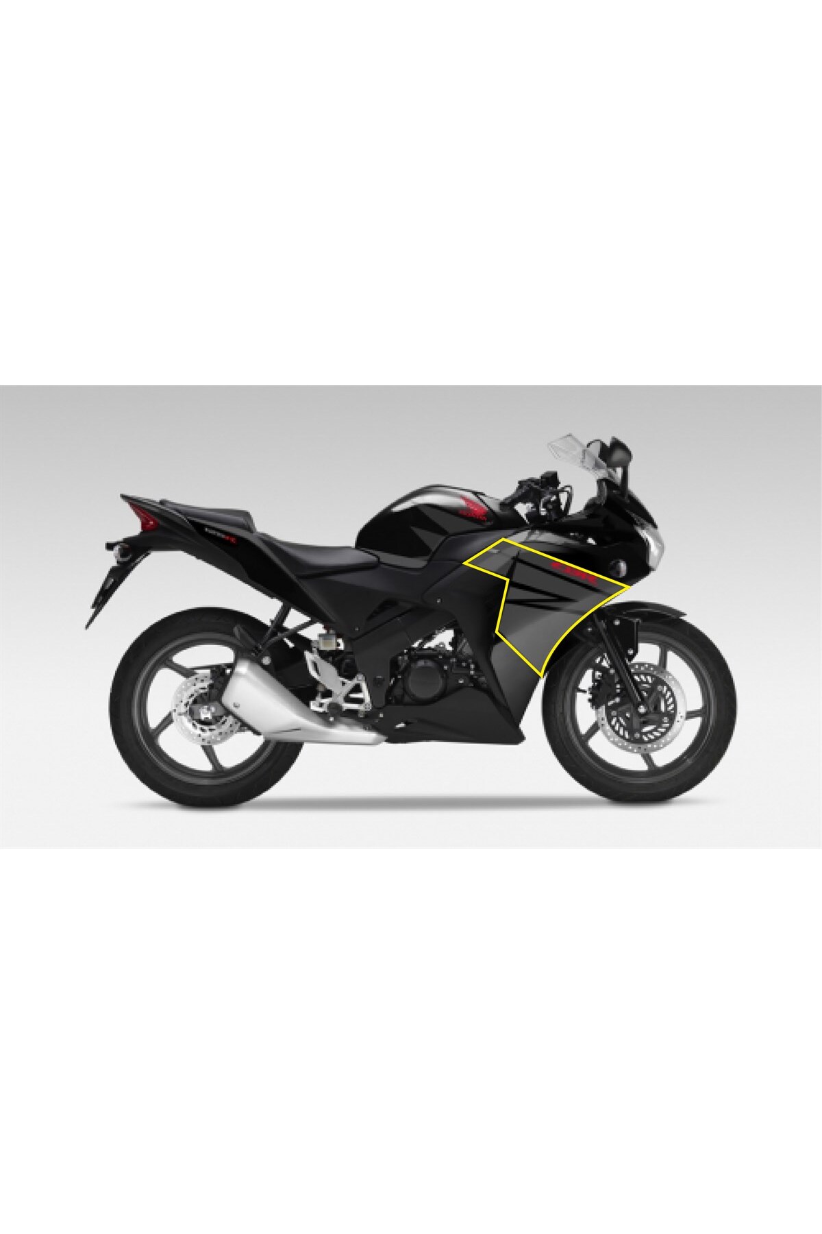 Motiker Honda Cbr125R 2015 Siyah Sağ Grenaj Sticker uyumlu