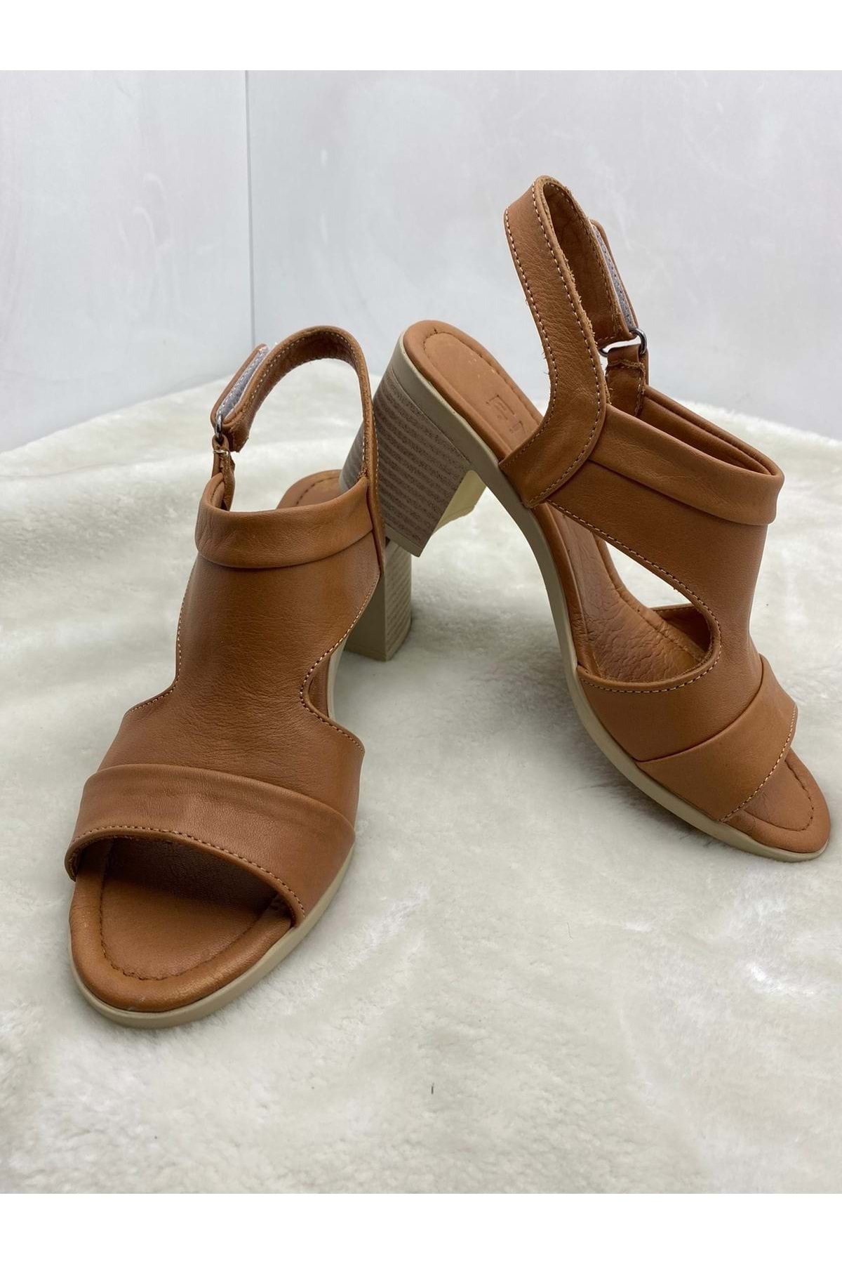 ÇİĞDEM TAN REAL LEATHER HEELS SANDALS (ENZ)