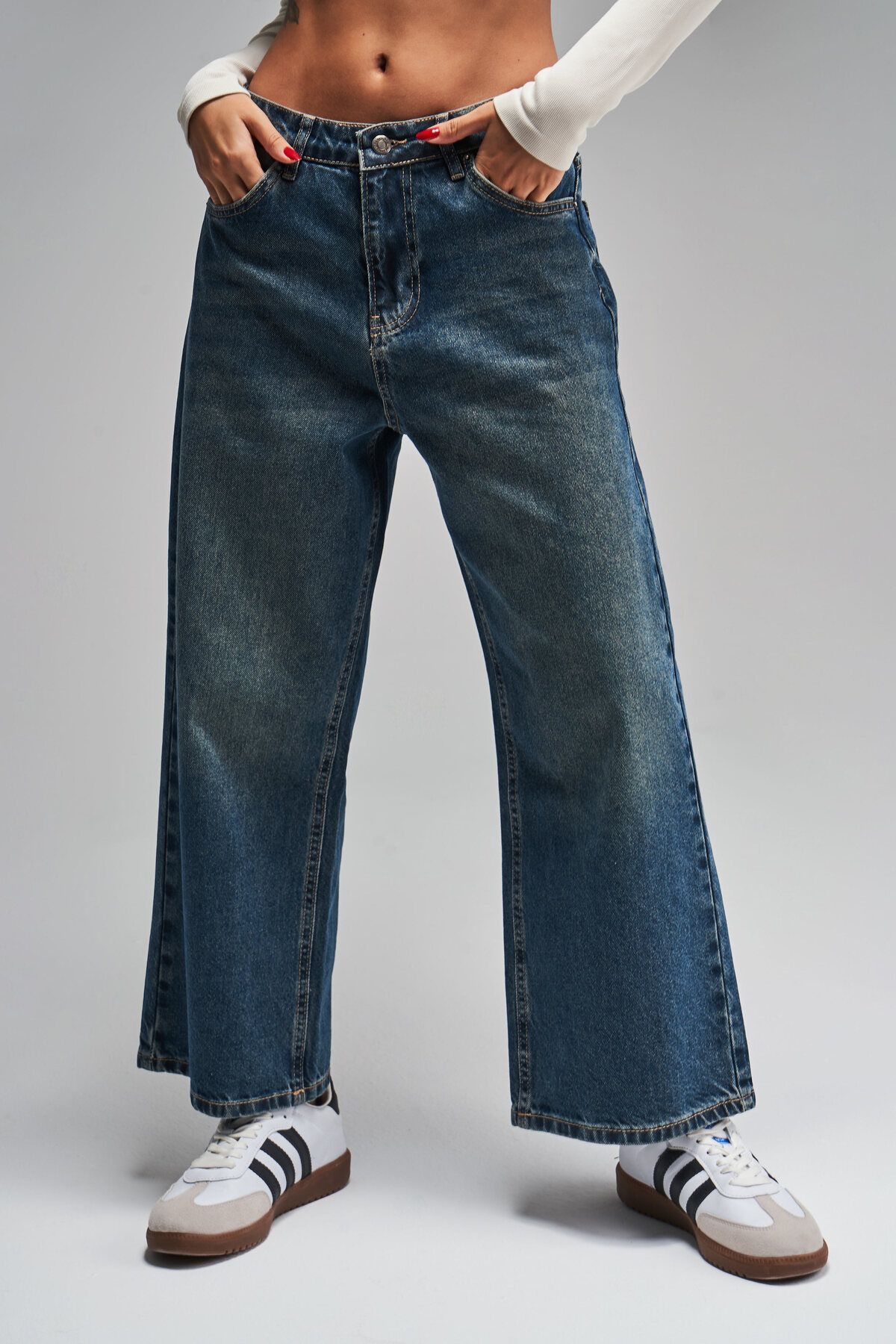 its basic-Damen T.Jeans Farbe Relaxed Ankle Fit Loose Cut Denim 3