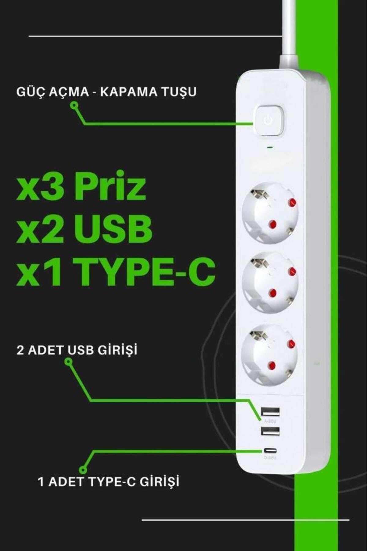 EksikSepeti Fulltech Termal Akım Korumalı Uzatma Kablosu 3x Soket