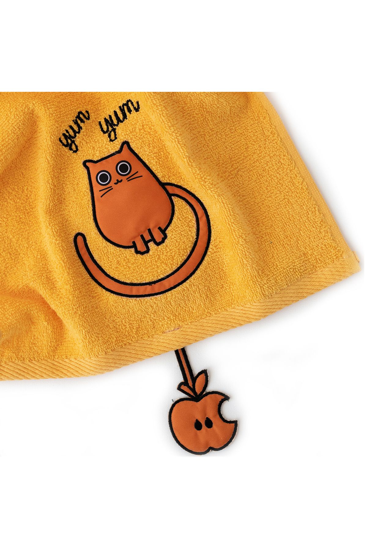 Milk & Moo-Kids Hand Towel Set of 2 Chubby Cat, %100 Cotton 4