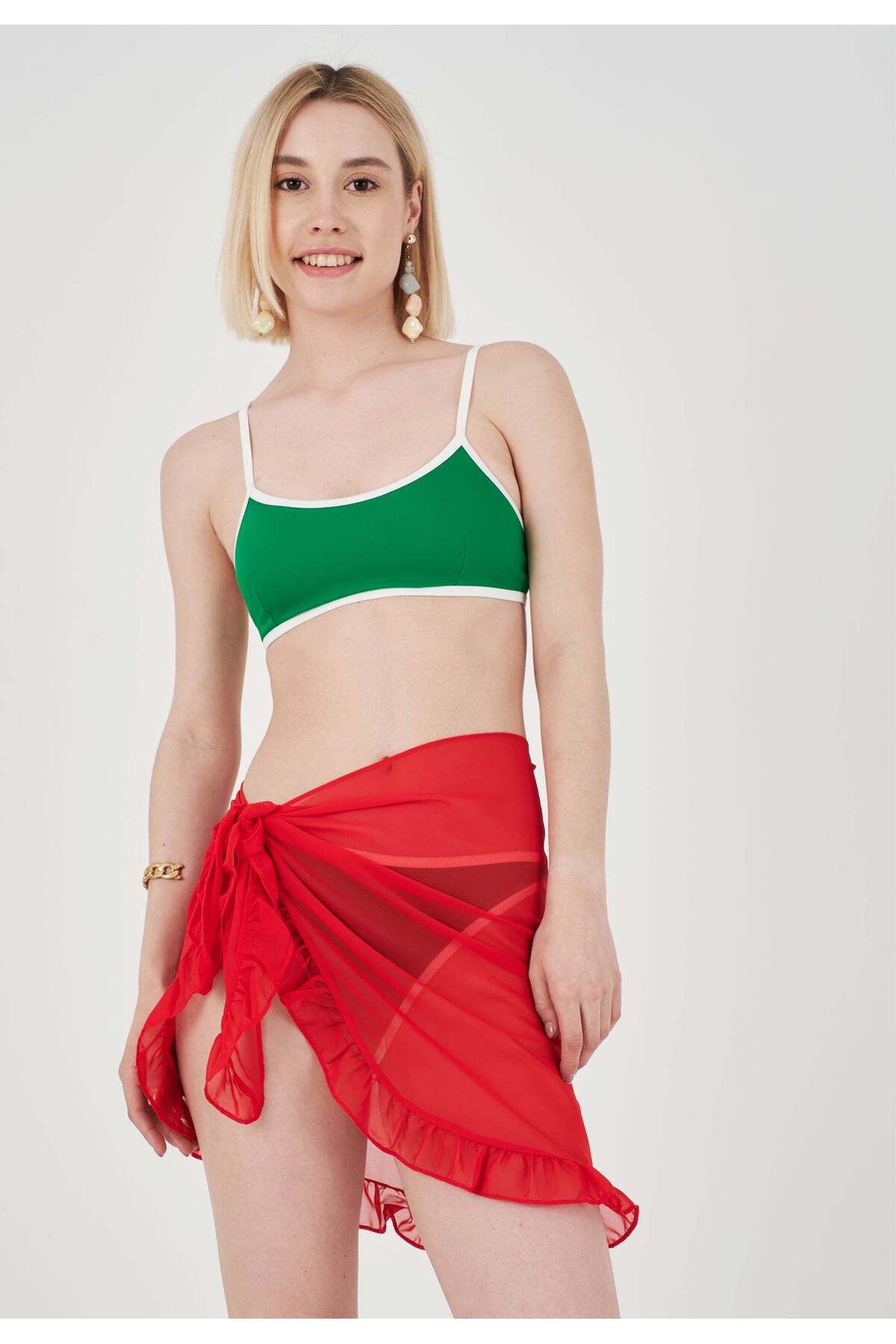 Herita-Einfarbiger kurzer Pareo 5