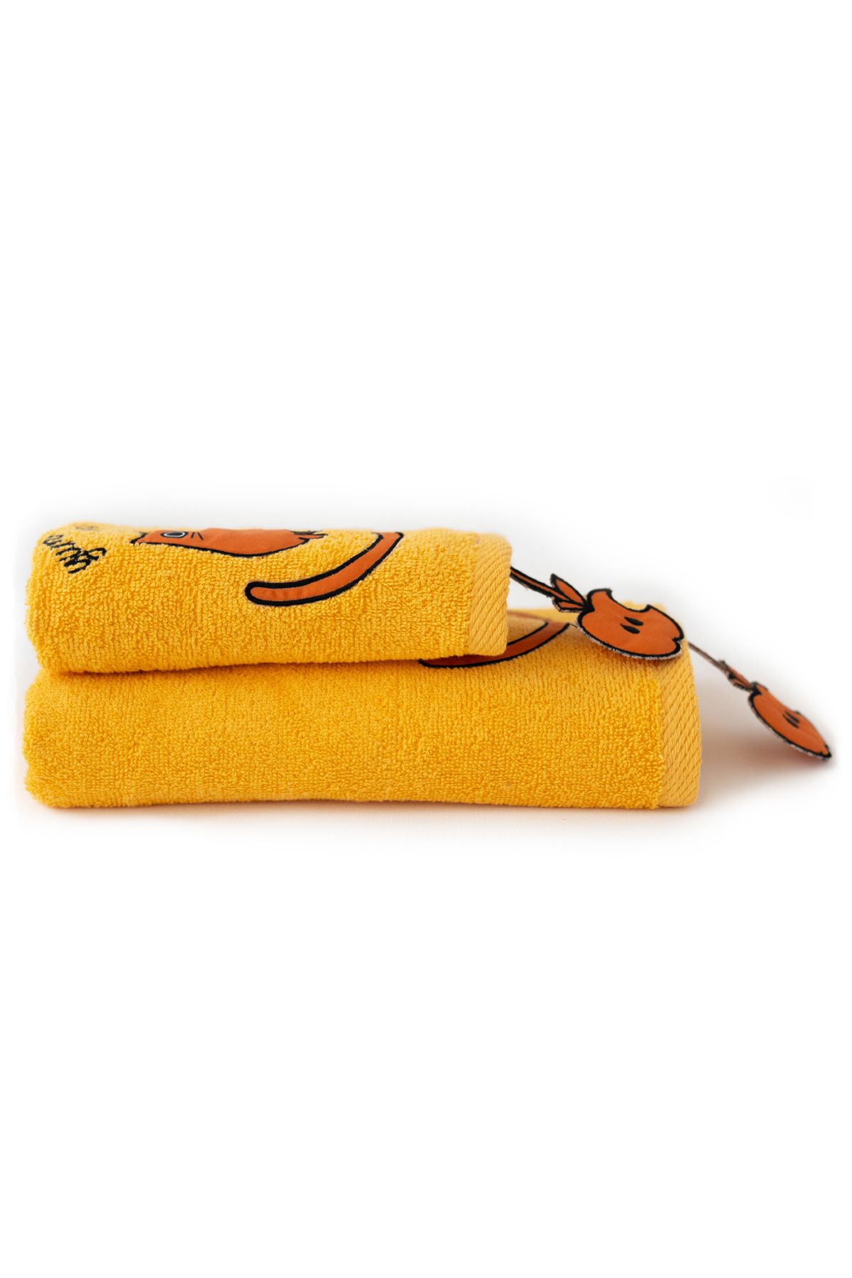 Milk & Moo-Kids Hand Towel Set of 2 Chubby Cat, %100 Cotton 3