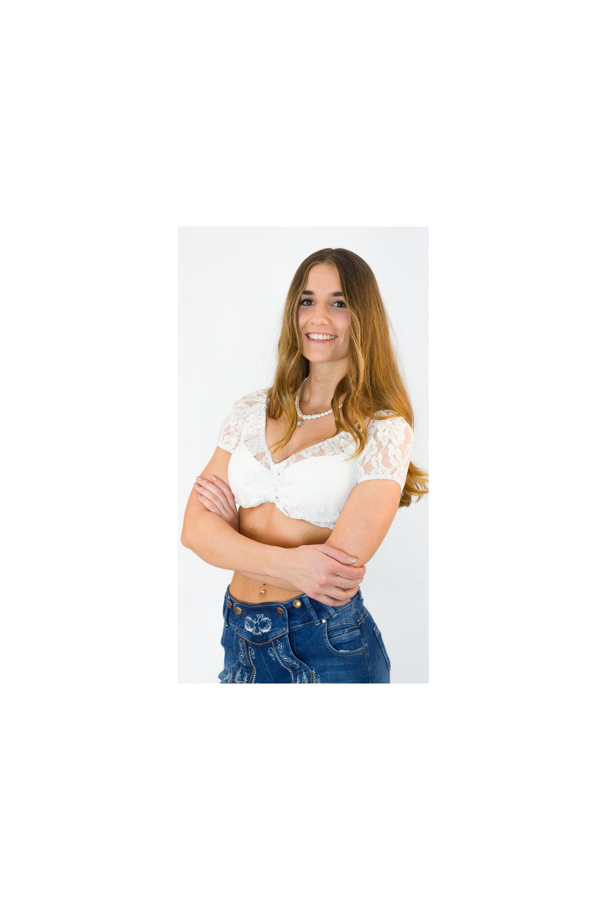 Nübler-Trachtenbluse für Damen in weiß 4