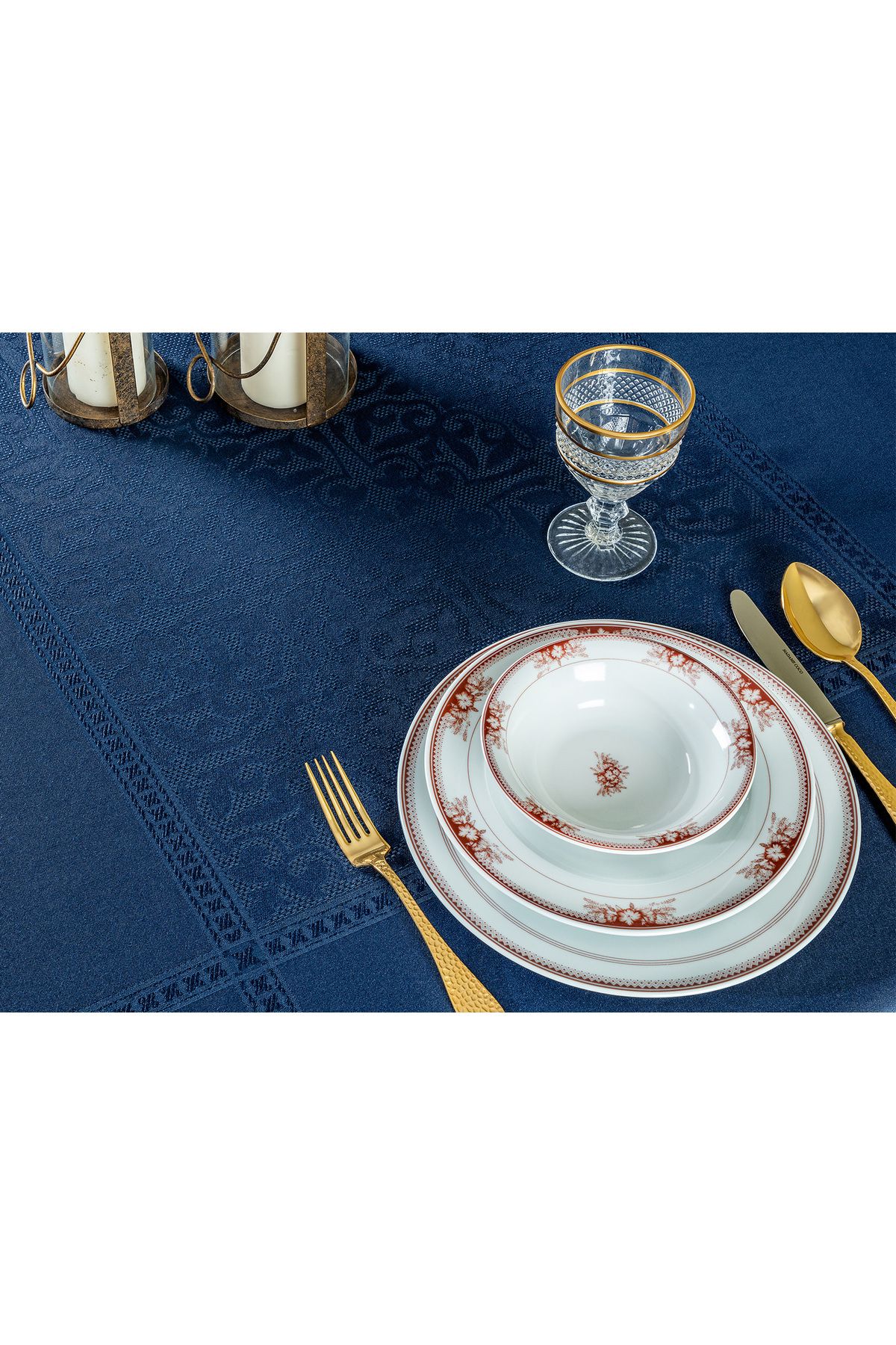 Madame Coco-Moroccon Tablecloth - Navy Blue - 160X300 cm 2