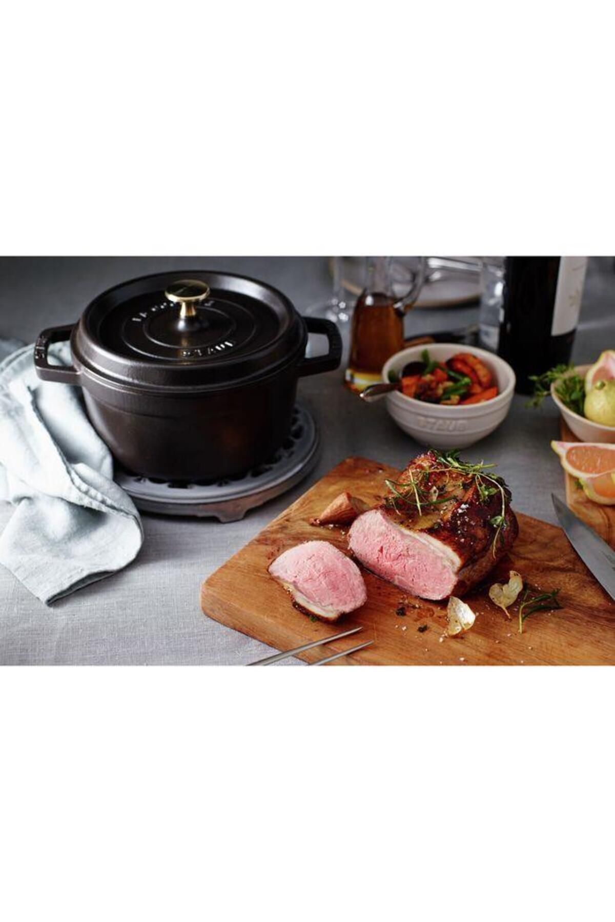 STAUB-La Cocotte 20cm 2.2Lt. Round Black Cast Iron Pot - 405094870 7