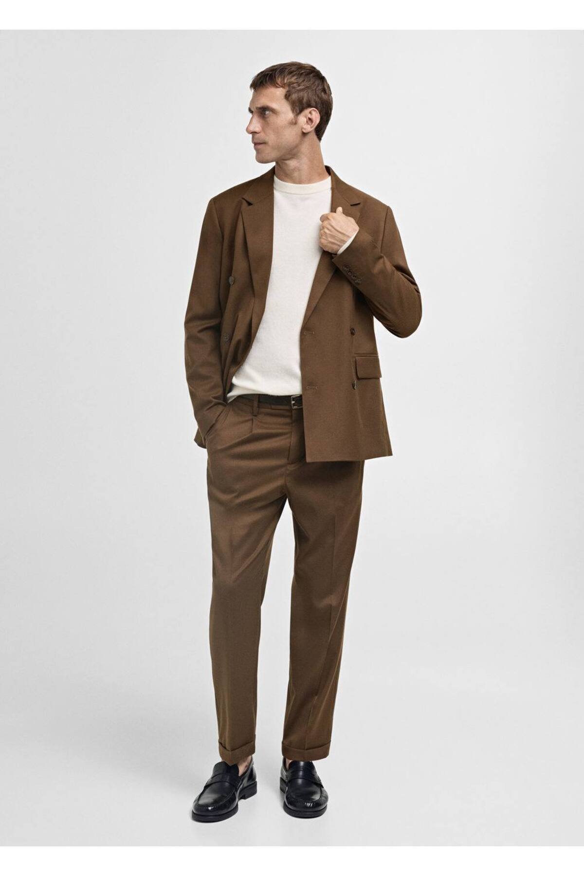 MANGO Man-Slim Fit Fabric Trousers 2