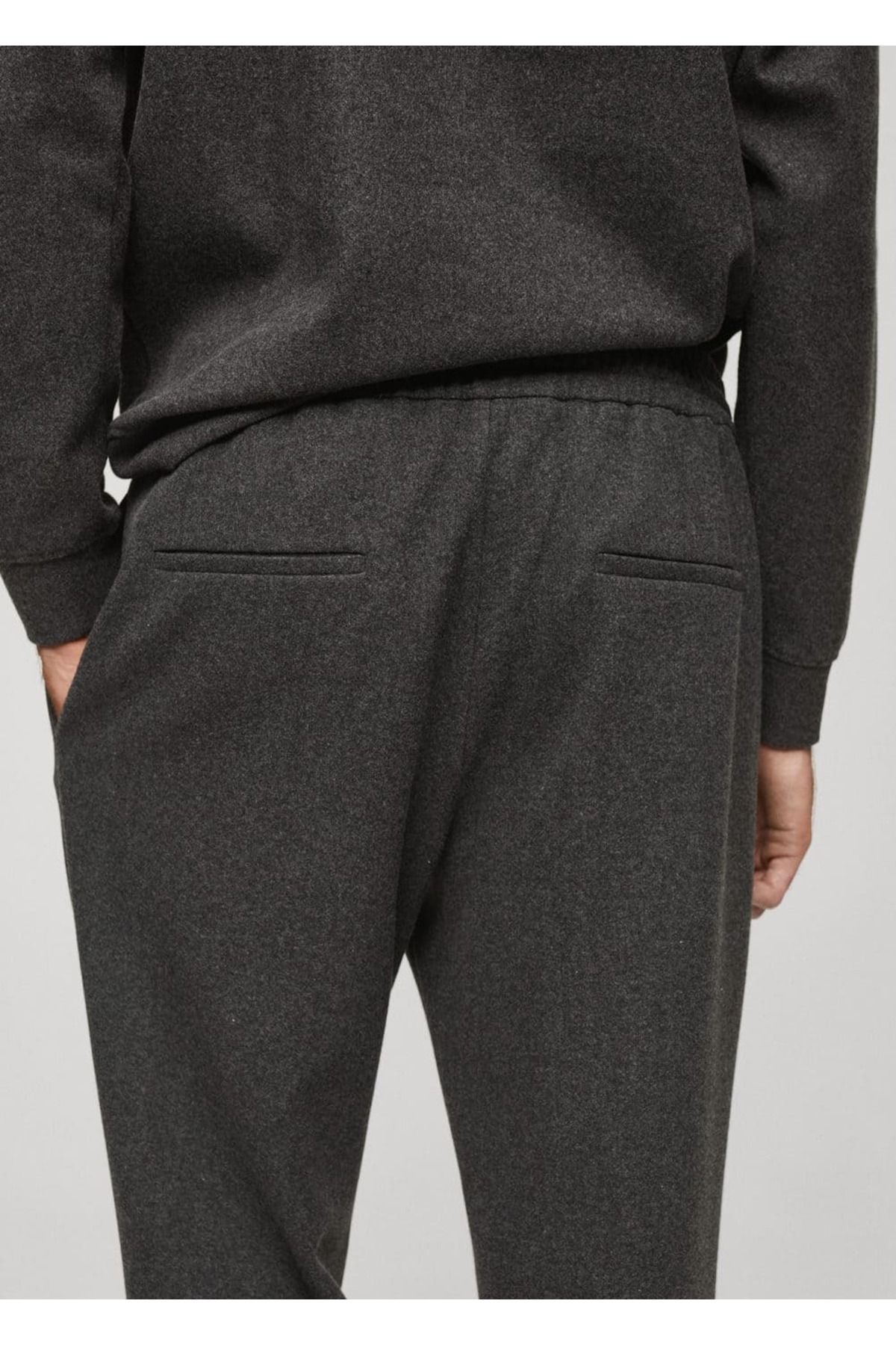 MANGO Man-Jogger Pants with Flannel Drawstring 6