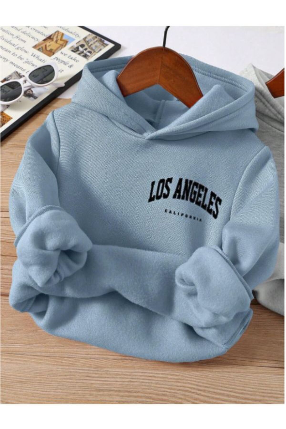 MOONBULL-Girl/Boy 3-Piece Los Angeles Printed Hooded Tracksuit Set 3