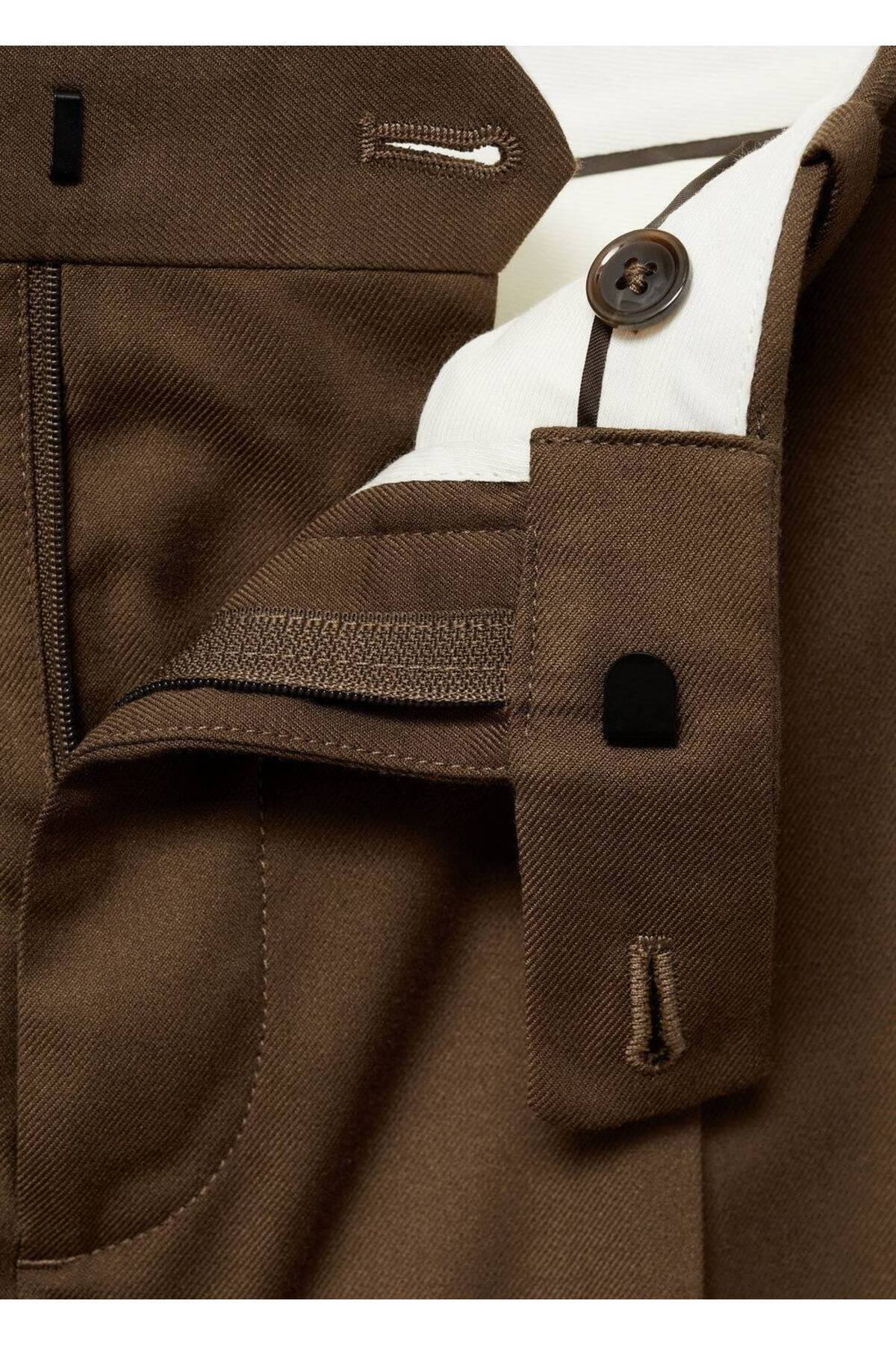 MANGO Man-Slim Fit Fabric Trousers 5
