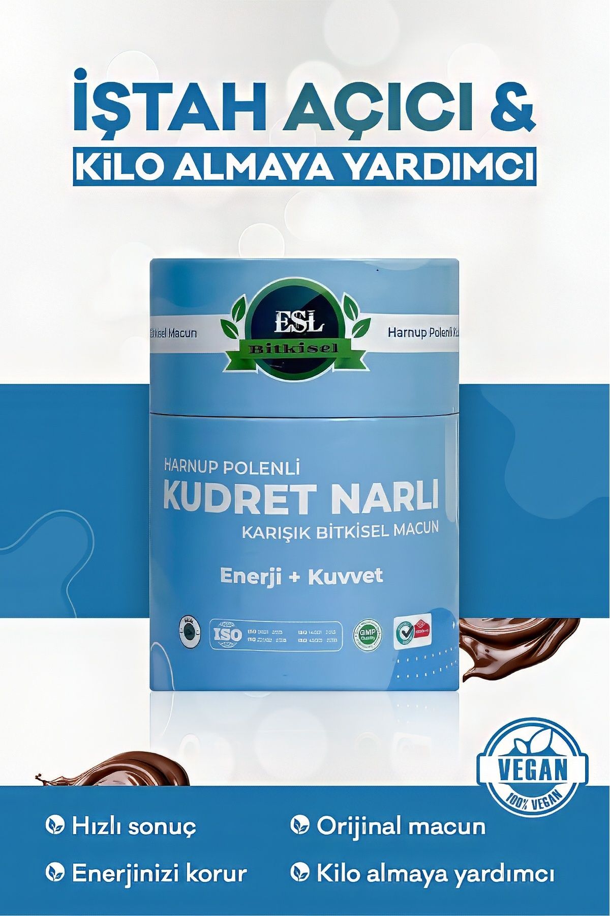 ESL Bitkisel İştah Açıcı,kilo Aldırıcı,enerji,kudret Narı & Harnup Polenli Bitkisel Vitamin Takviyeli Macun 240gr