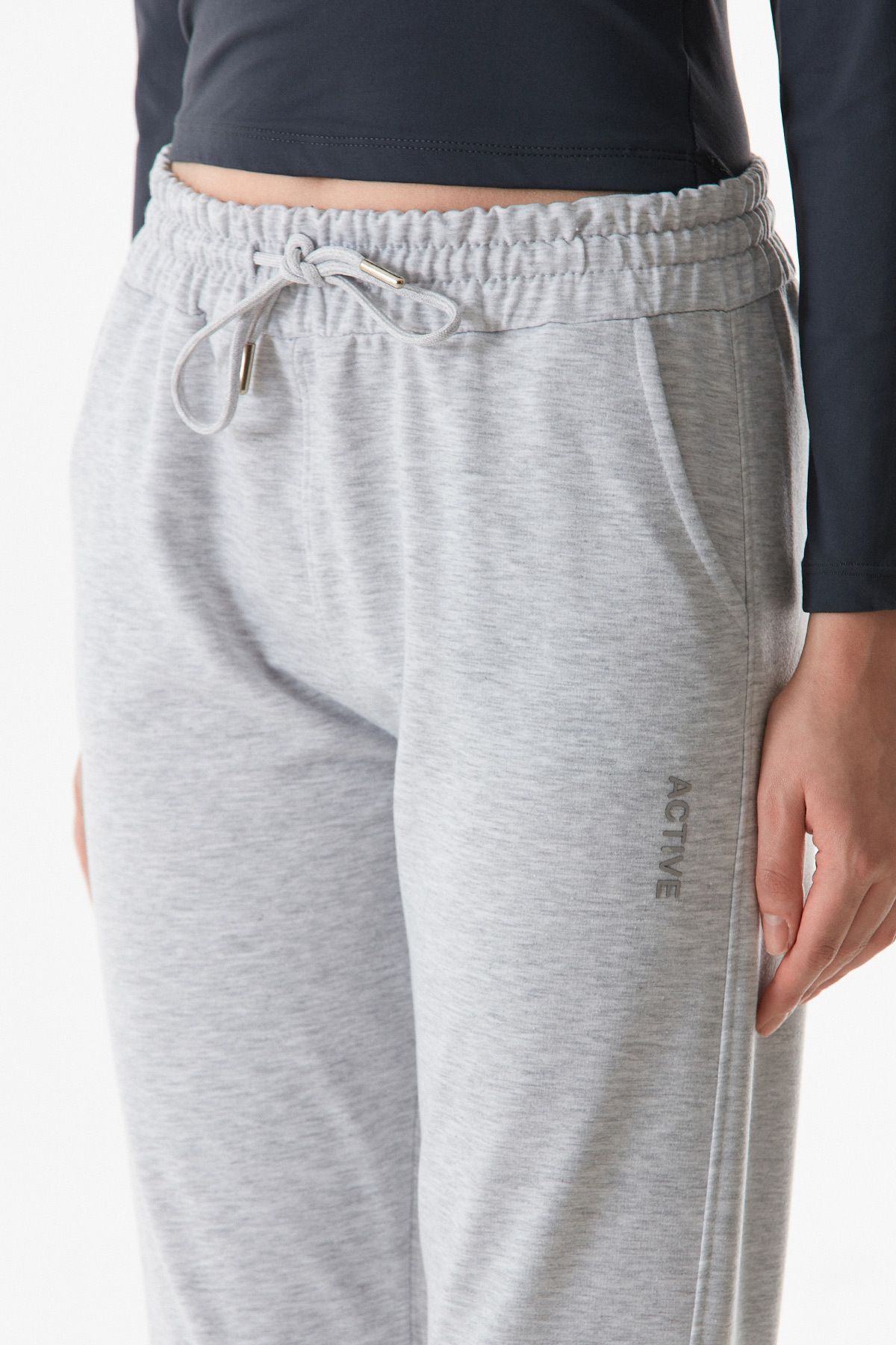 Fulla Moda-Pantaloni de sport Jogger cu talie elastică cu imprimeu text 6