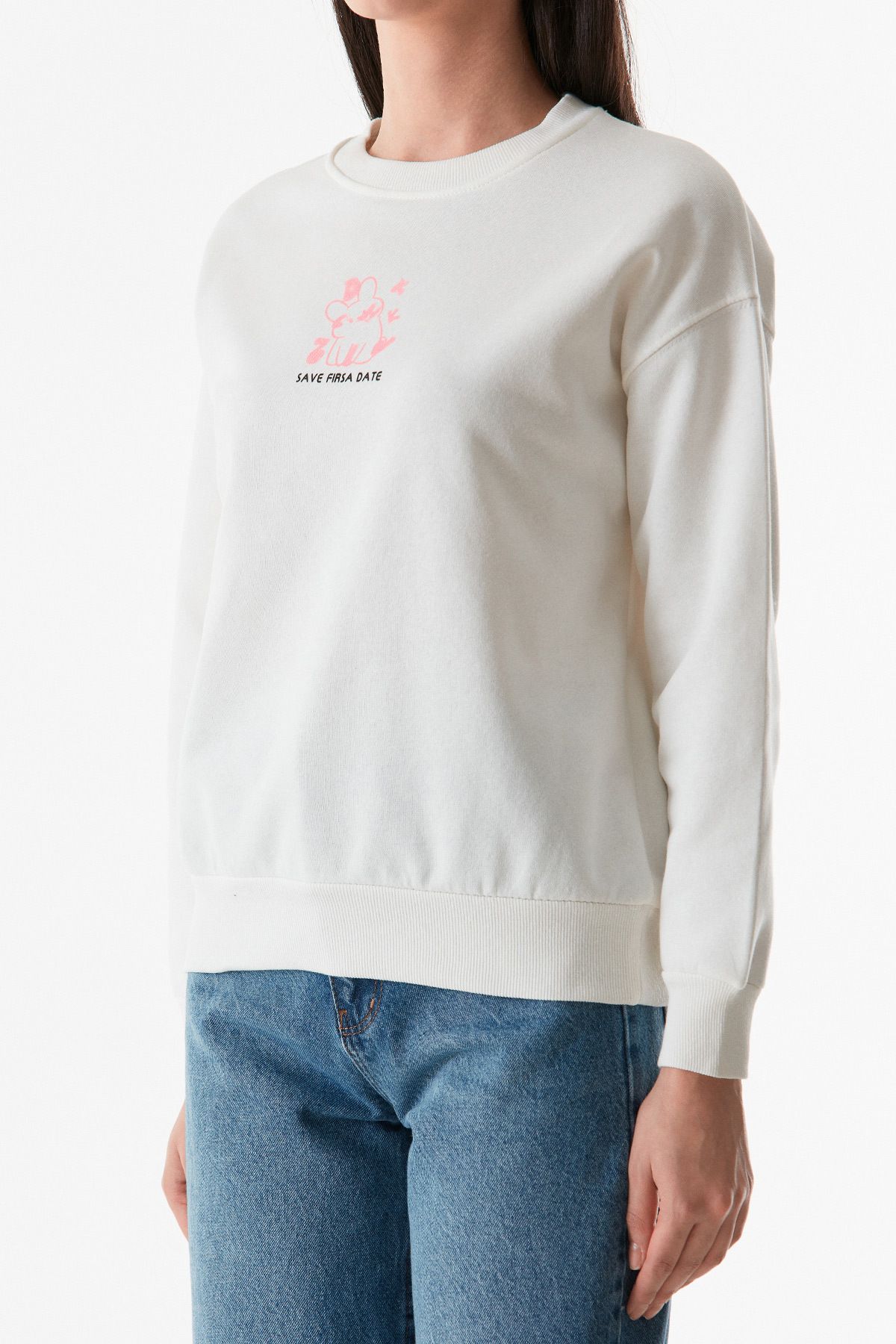 Fulla Moda-Printed Crew Neck Sweatshirt 6