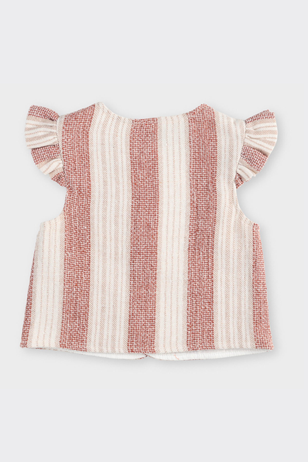 Panço Kız Bebek Çizgi Desenli Ekru Ceket fotoğrafı 2 (önizleme)