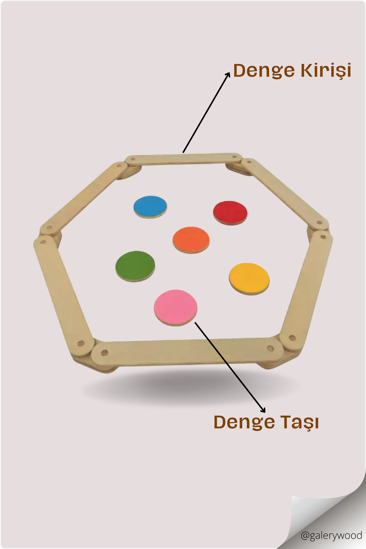 Galery Wood Montessori Ahşap Denge Kirişi (4 SOPA 4 TAŞ) fotoğrafı 3 (önizleme)
