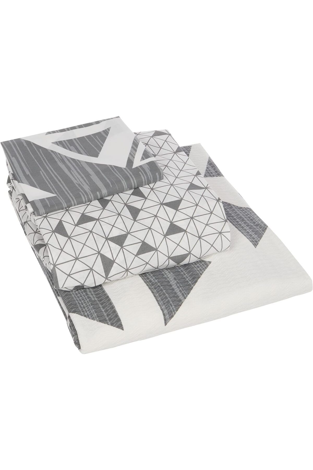 STOREMAX srhtDS Rain Geometrik Desenli%100 Pamuk Pike Takımı, Gri, Tek Kişilik Desing 266450