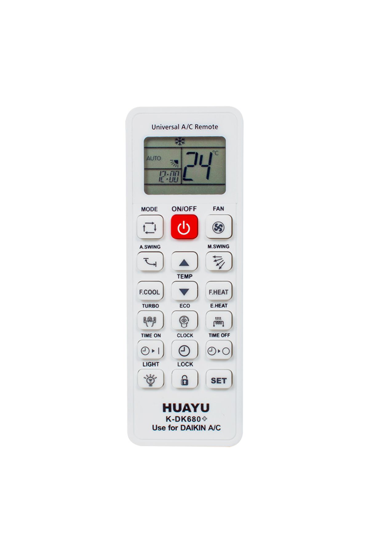 Kapamarka HUAYU KK K-DK680+ DAIKIN UNIVERSAL AKILLI KLİMA KUMANDA AMBALAJLI