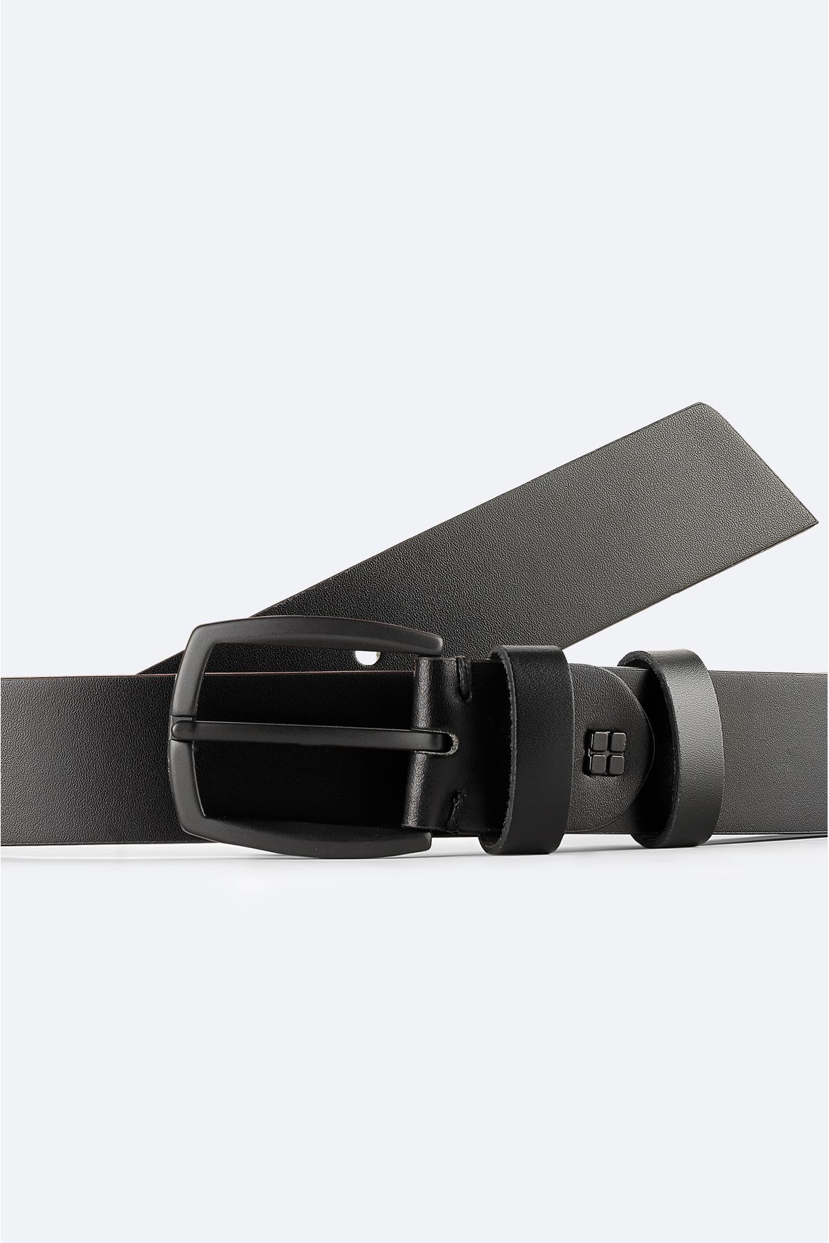 Avva-Men's Black 100% Leather Belt A42Y9306 3