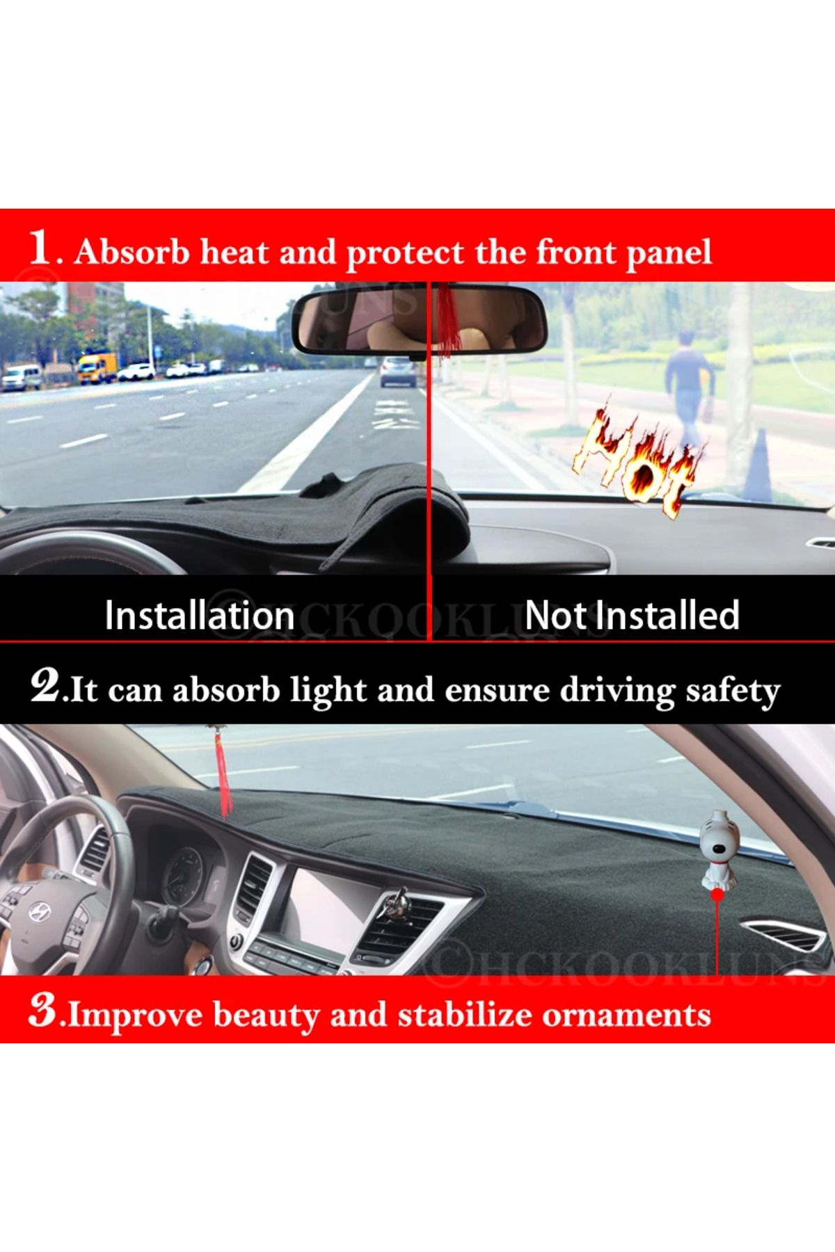 Choice-Dashboard Cover Dash Board Mat Carpet Pad For Geely Yuanjing X3 GX3 Pro BAC Maple 2021 ~ 2024 Sha... 6