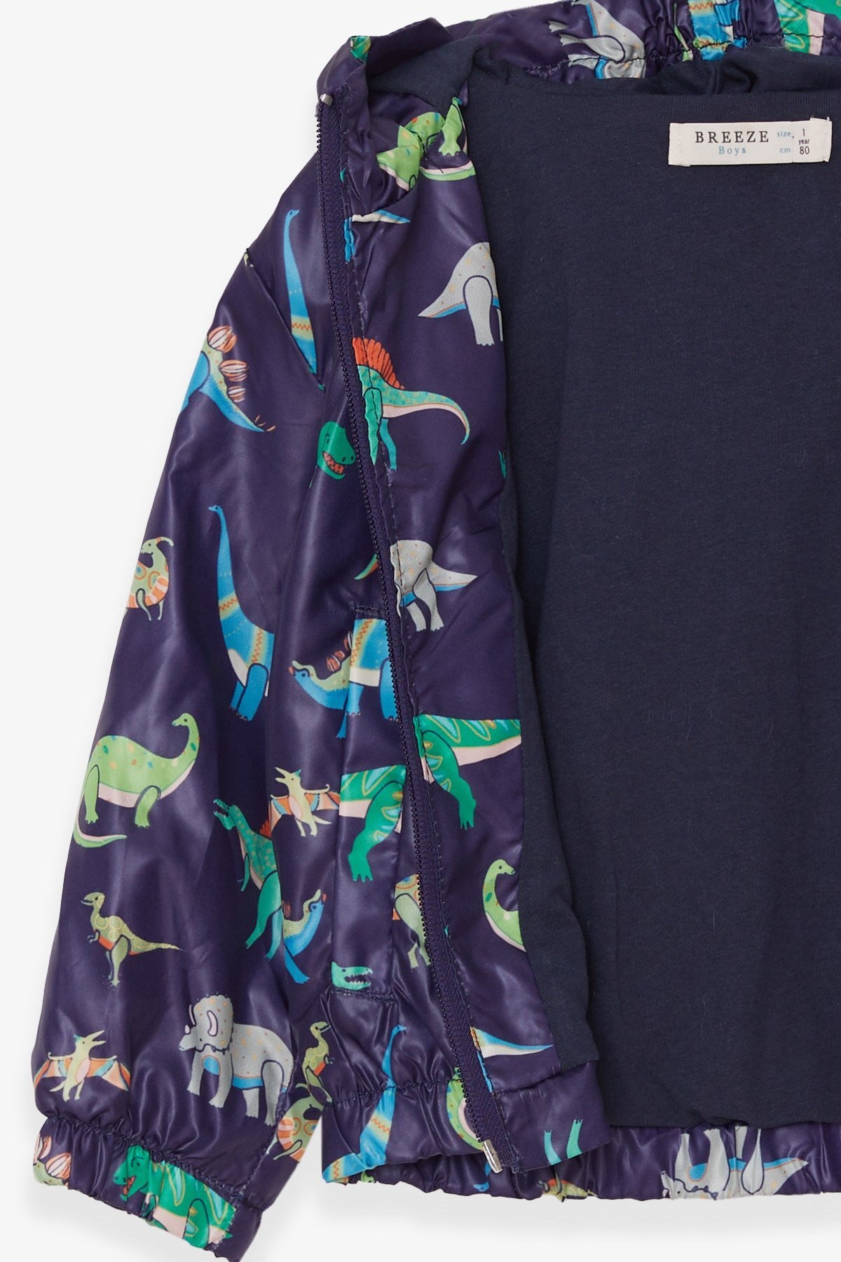 Breeze Erkek Çocuk Yağmurluk Renkli Dinozor Desenli 1-5 Yaş, Lacivert fotoğrafı 4 (önizleme)