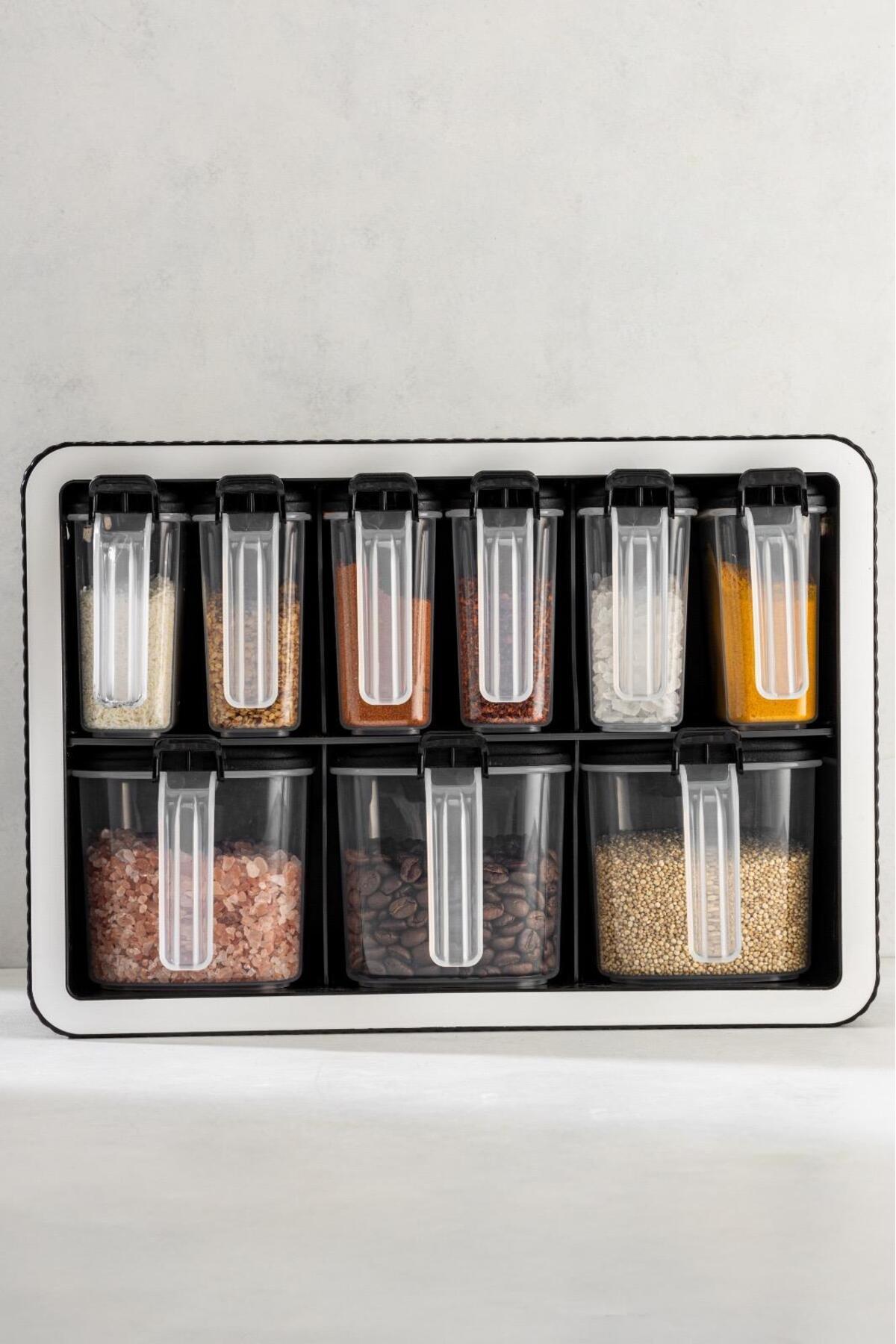 demirosa-9-Piece Spice Rack Set with Stand Spice Rack Set with Spoon Spice Set 5