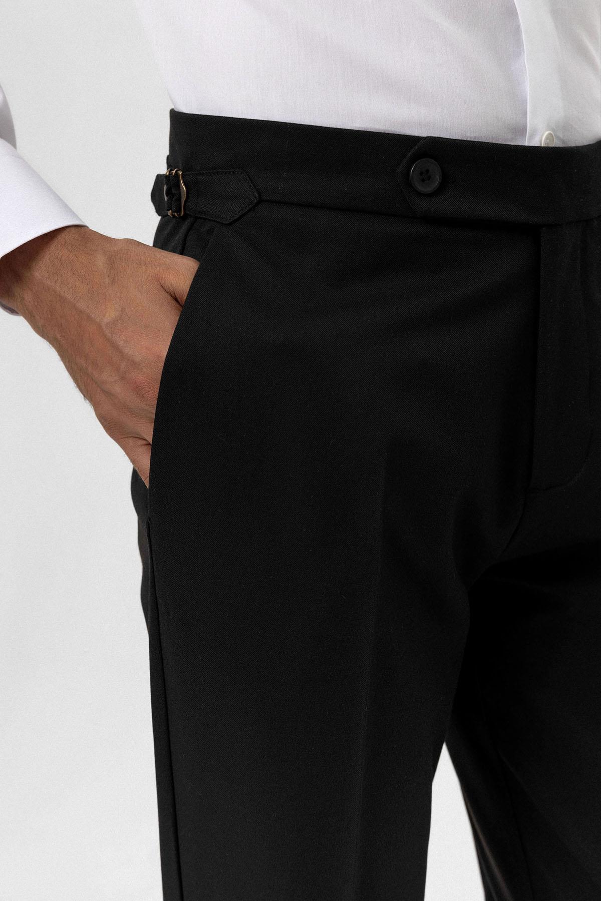 Yüksek Bel Regular Fit Erkek Pantolon — مشکی A24Y2756-AI7 — تصویر 4 از 6