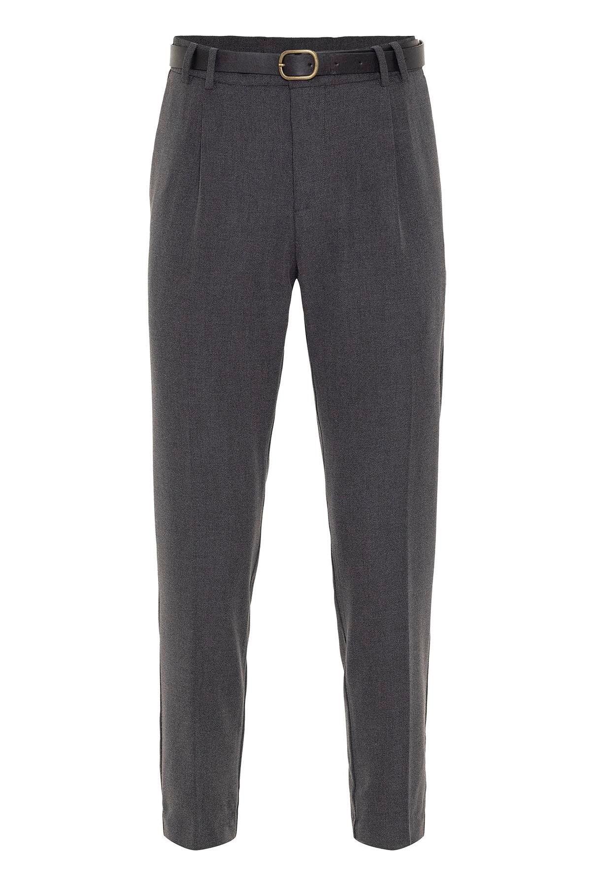 Antioch-Anthracite Belted High Waist Men's Trousers 7