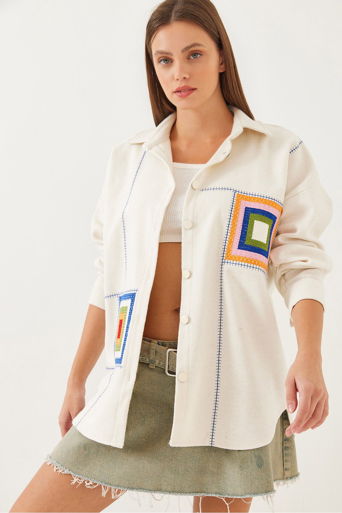 Bianco Lucci-Damen-Hemd mit Stickerei-Details 60351009 2