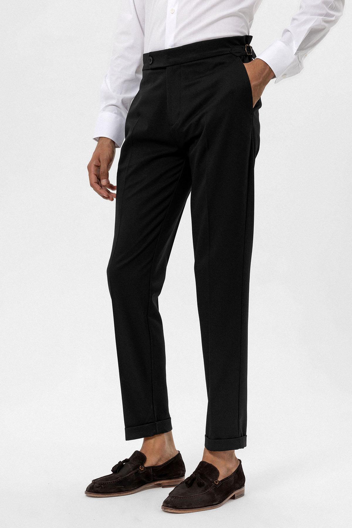 Yüksek Bel Regular Fit Erkek Pantolon — مشکی A24Y2756-AI7 — تصویر 3 از 6