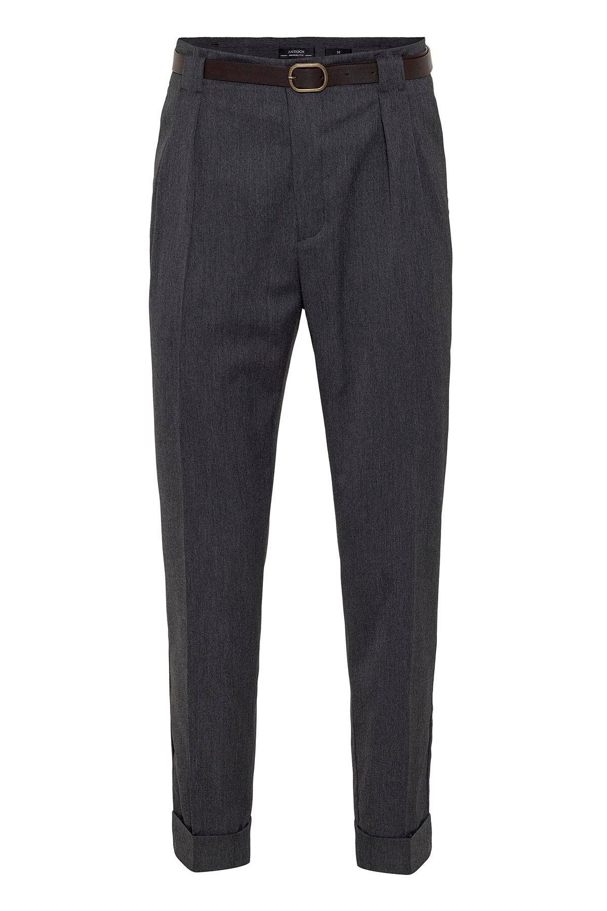 Antioch-Smoked Belted Double Leg Trousers 7