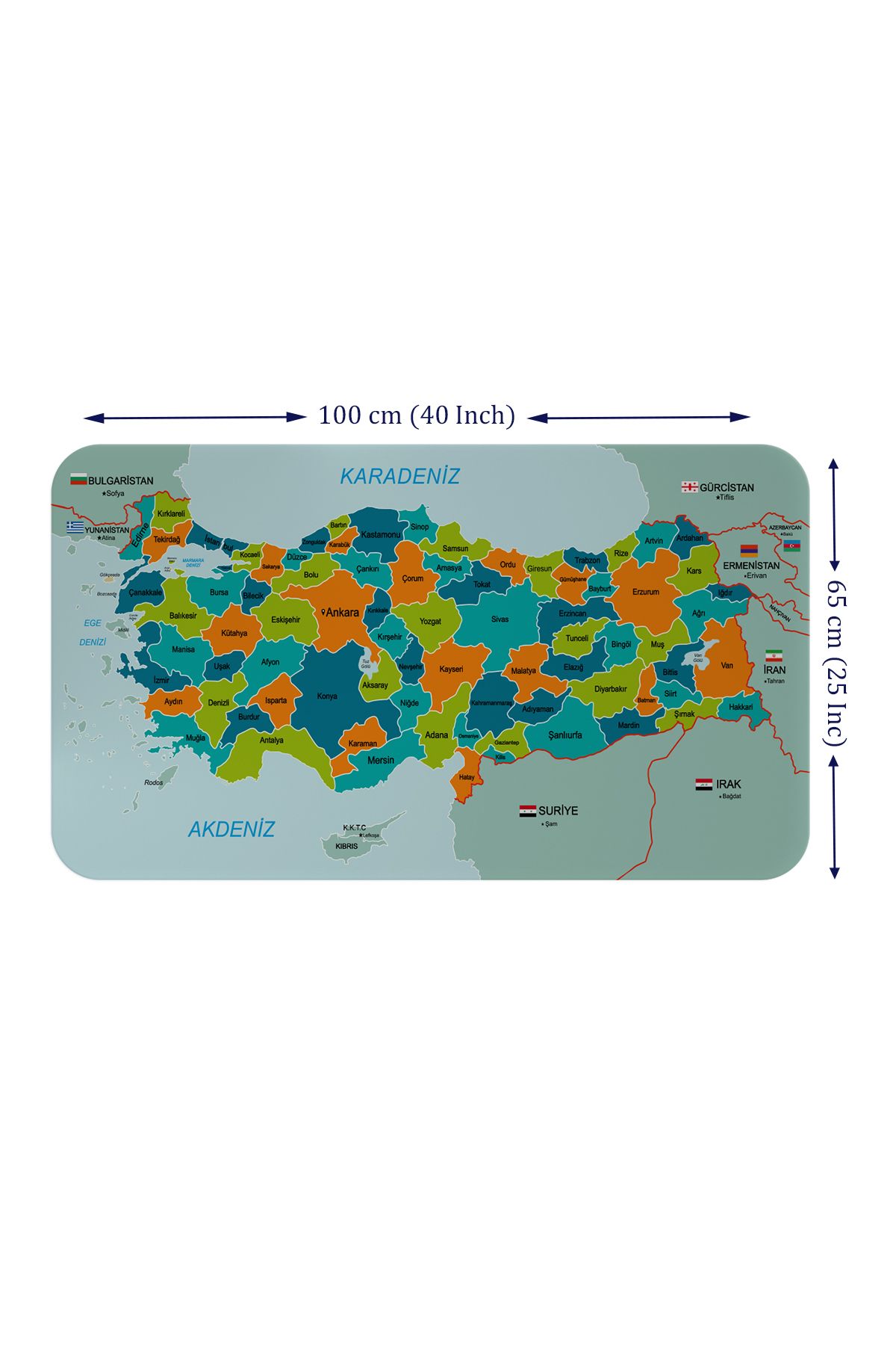 Haye Collection Harita Sepeti Eğitici - Öğretici Dünya ve Türkiye Haritası Çocuk Odası Duvar Sticker-60x105-3887