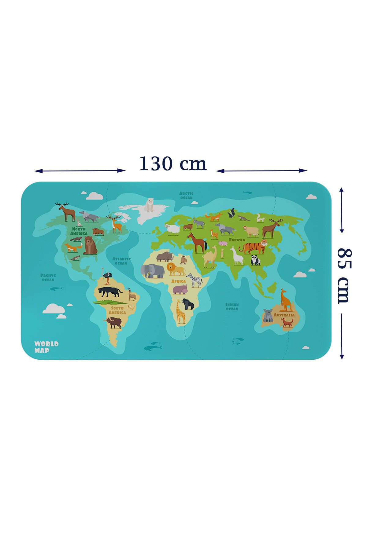 Haye Collection Eğitici Dünya Haritası Dünya Atlası Çocuk ve Bebek Odası Duvar Sticker-85x130-3784