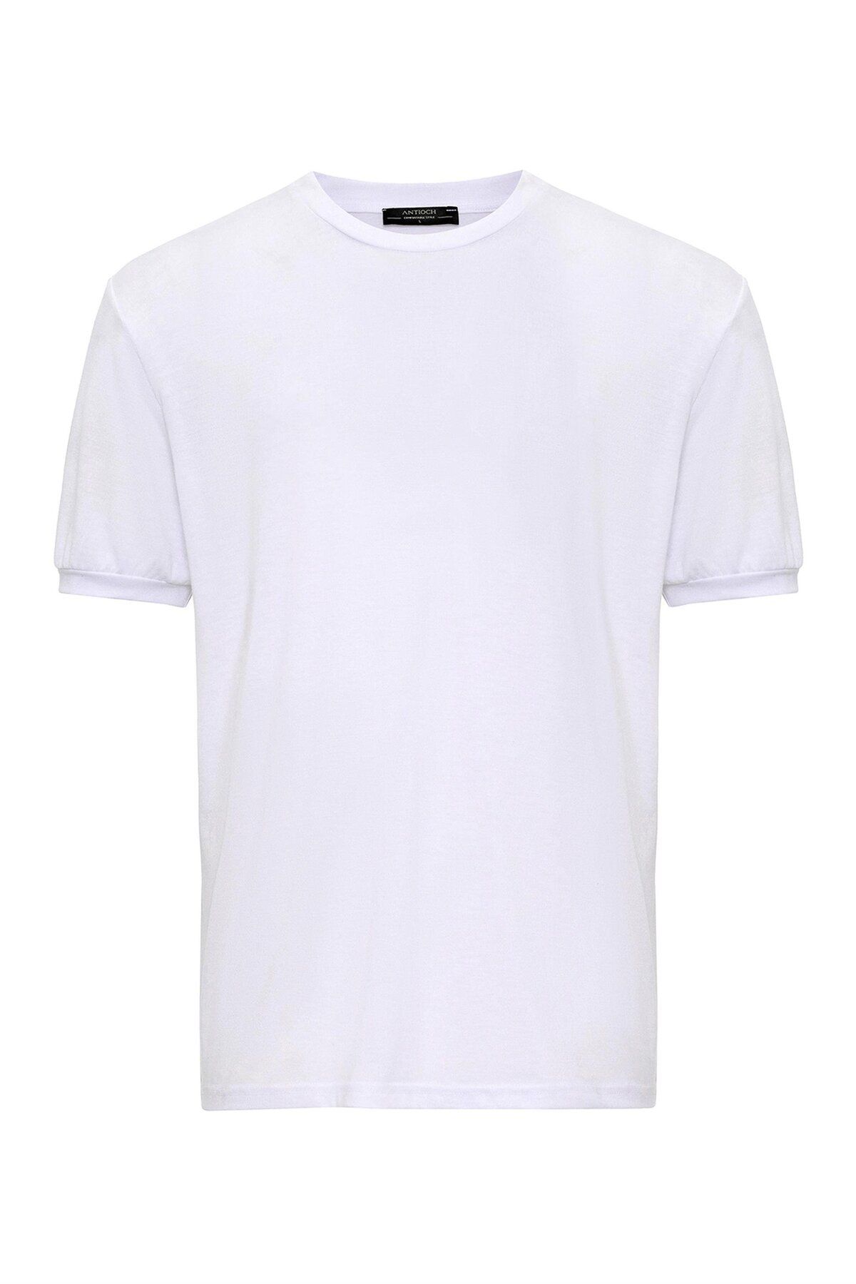 Antioch-White Crew Neck Men's T-shirt 6