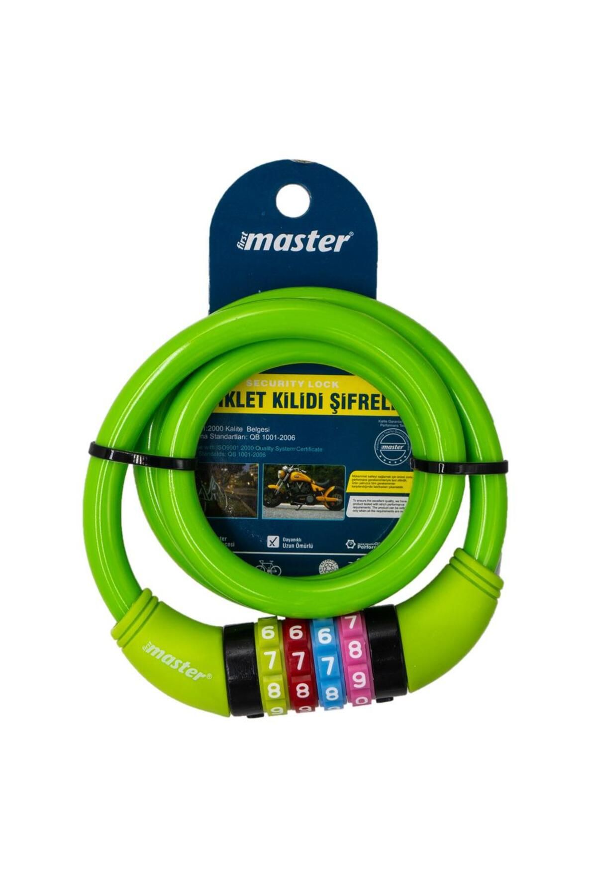 Master-500950   Combination Bicycle Lock 12mm X 80cm 5