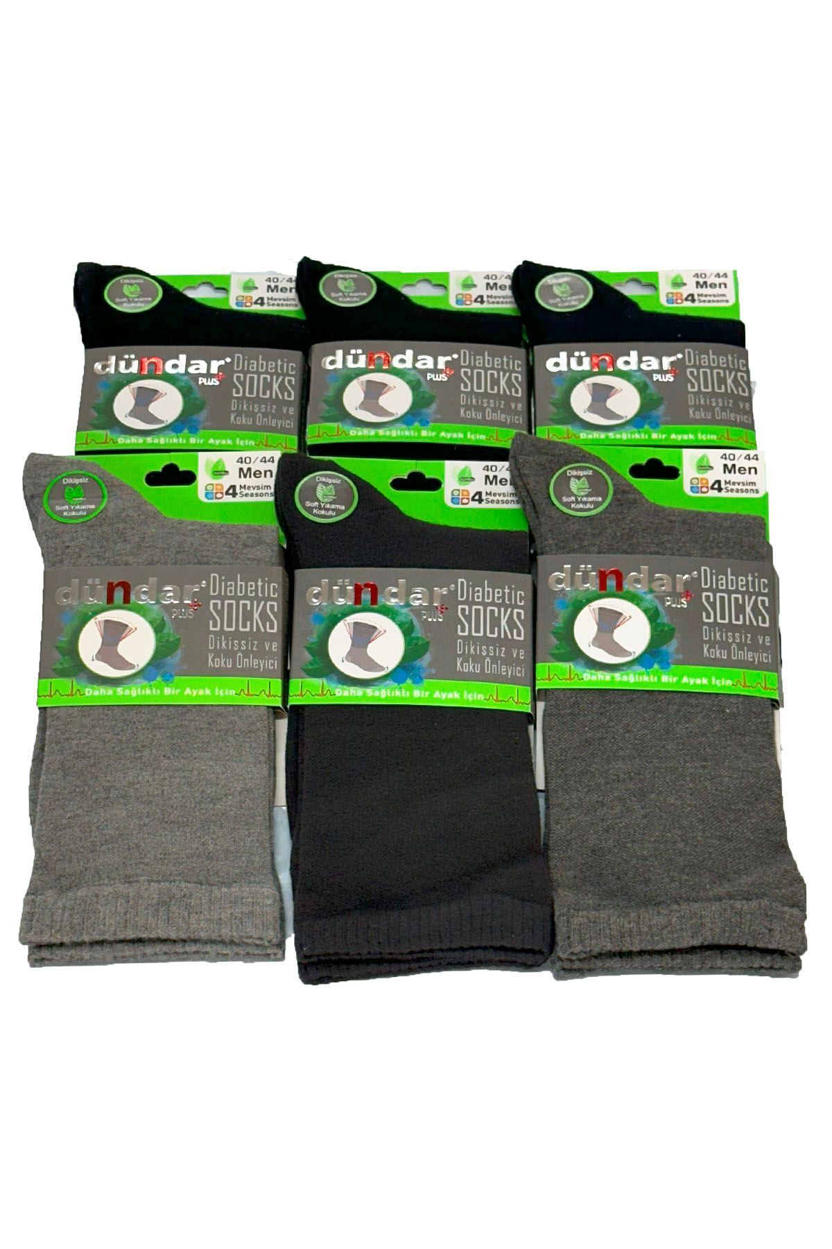 REMSA-Unisex Bamboo 40-44 Candy Socks - Pack of 6 Mixed Color Navy-Grey 2