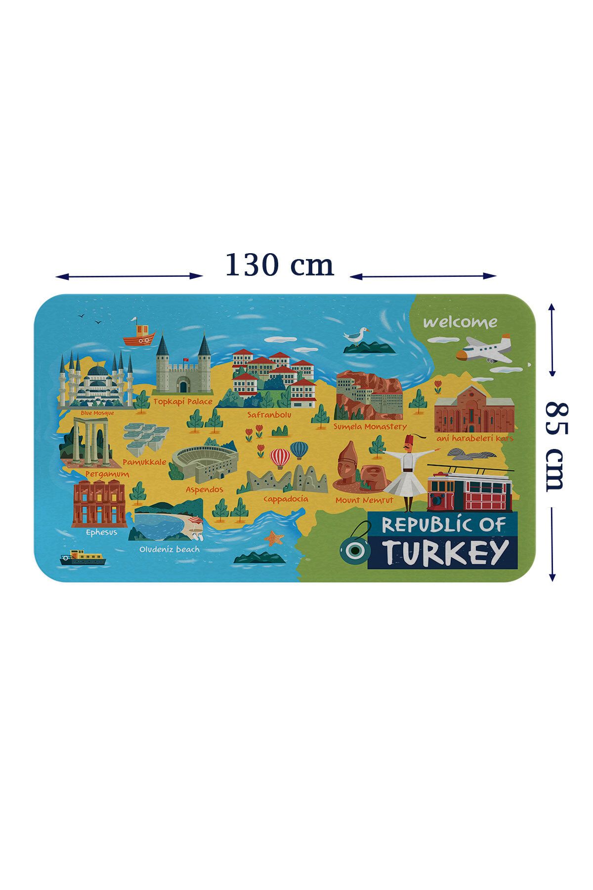 Haye Collection Eğitici ve Öğretici Cocuk Odası Türkiye Haritası Duvar Sticker-85x130-3871