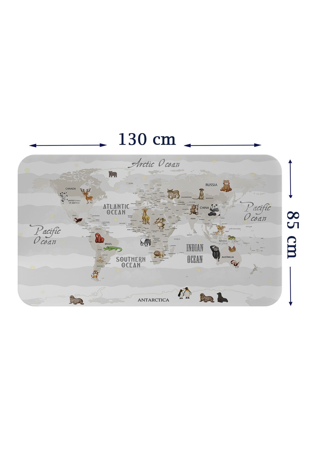 Haye Collection Eğitici Dünya Haritası Dünya Atlası Çocuk ve Bebek Odası Duvar Sticker-85x130-3812