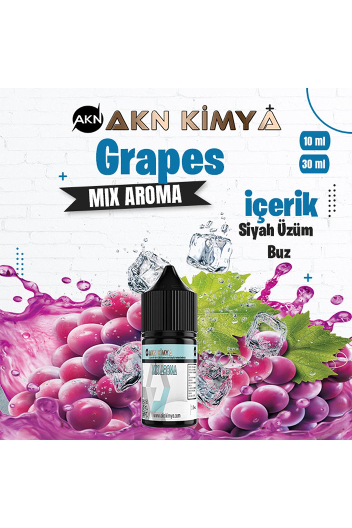 akn kimya Grapes Mix Aroma Siyah Üzüm Buz Gıda Aroması 10 ml