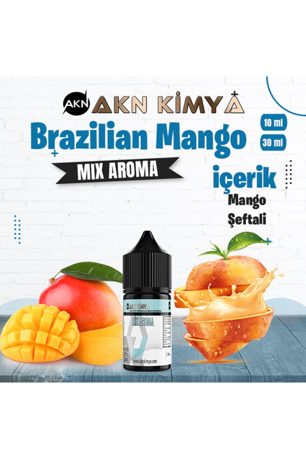 akn kimya Brazilian Mango Mix Aroma Mango Şeftali Gıda Aroması 10 ml