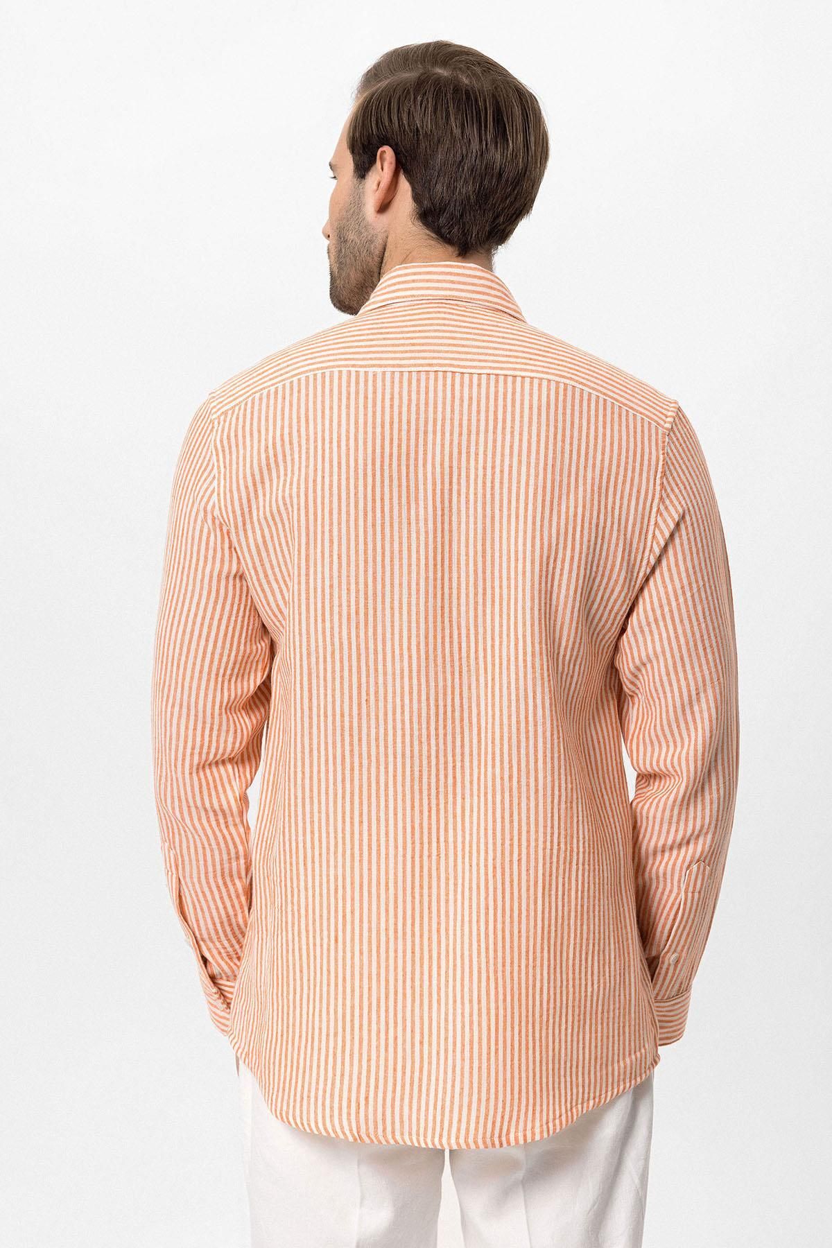 Antioch-Orange Striped Men's Shirt 7