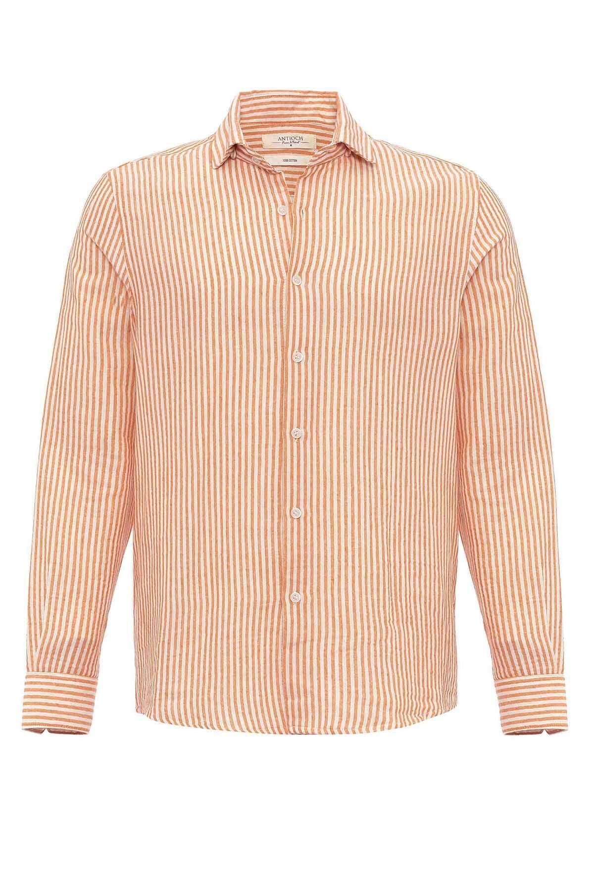 Antioch-Orange Striped Men's Shirt 8