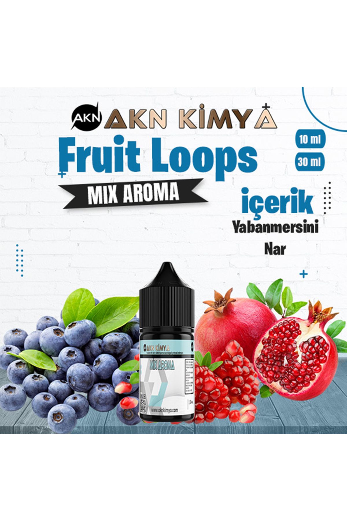 akn kimya Fruit Loops Mix Aroma Yabanmersini Nar Gıda Aroması 10 ml